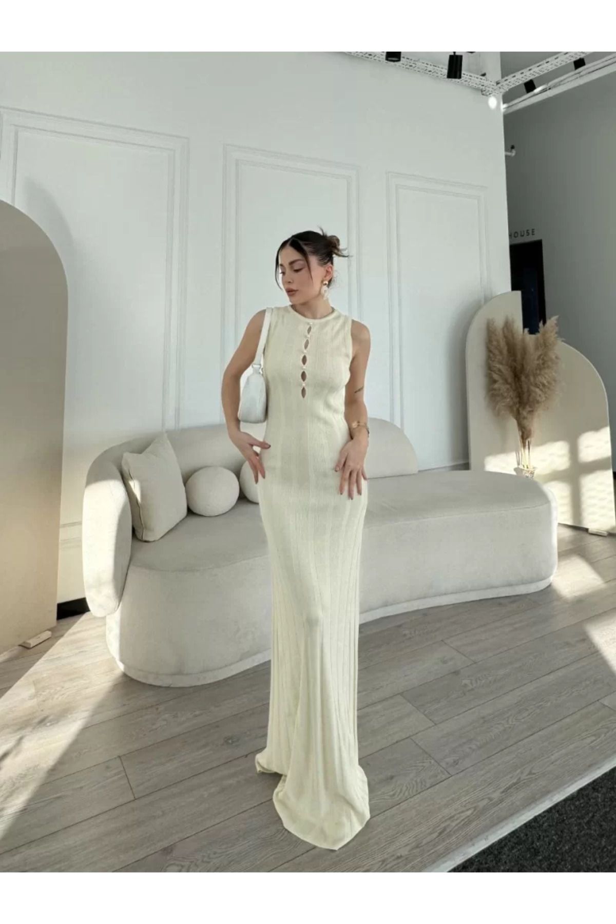 ruum fashions Kalın Fitilli Uzun Triko Elbise