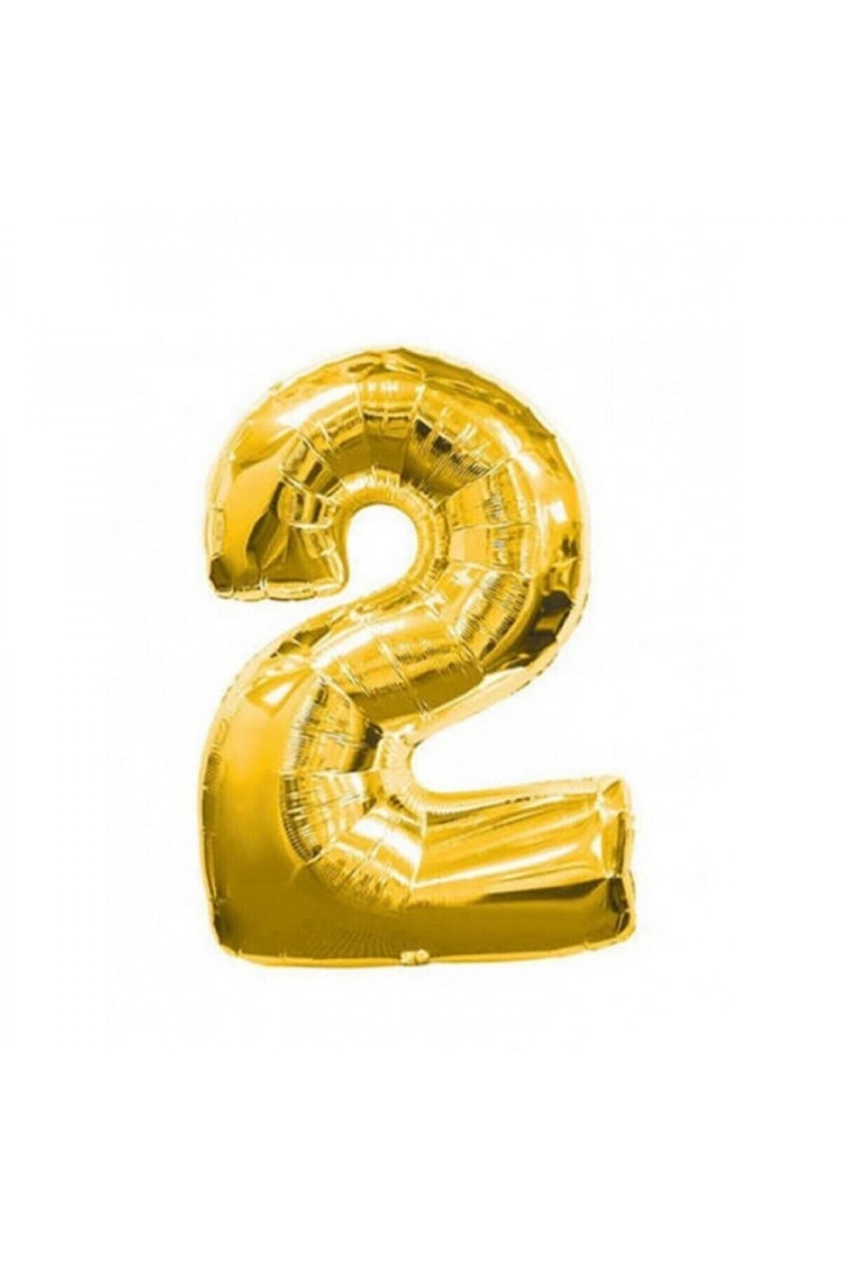 Özel1Gün 2 Rakam Folyo Balon Gold 40'ınch (100 Cm)