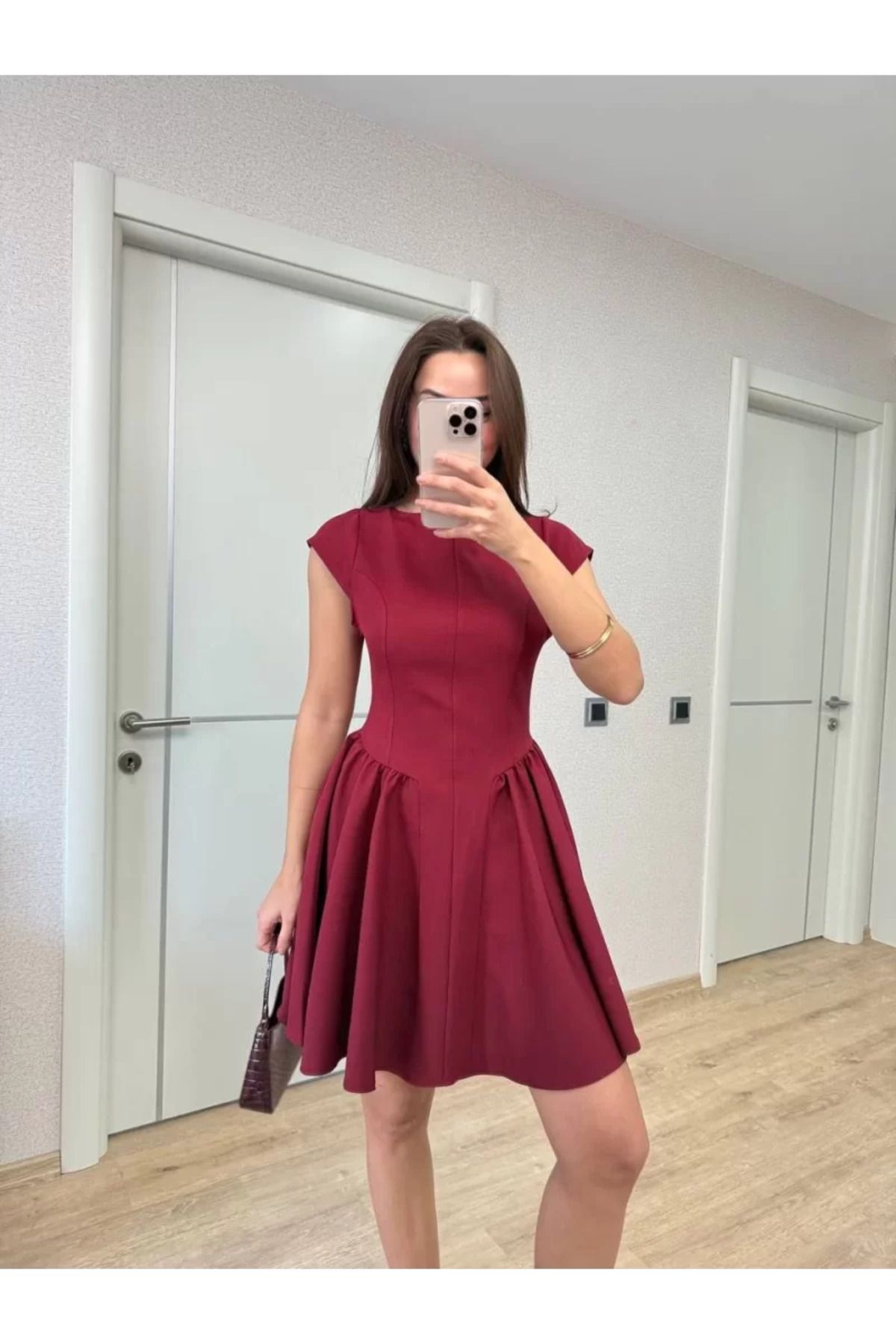 ruum fashions Sırt dekolteli Çan Detaylı Mini Elbise
