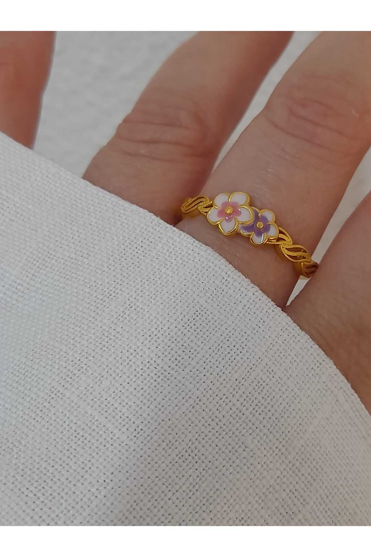 Bubbleatelier Mineli çiçek yüzük