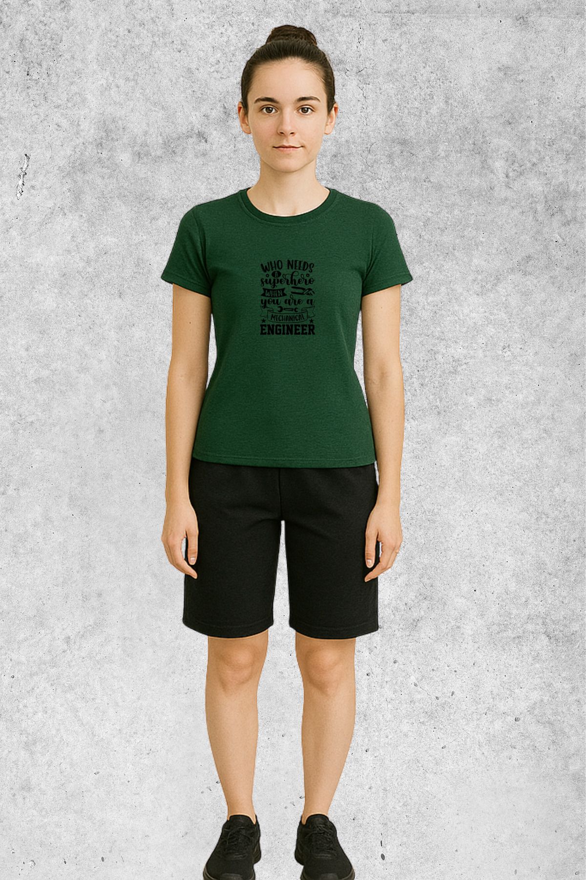 MOLICO Basic Unisex sıfır yaka kısa kollu ENGİNEER BASKILI TSHİRT