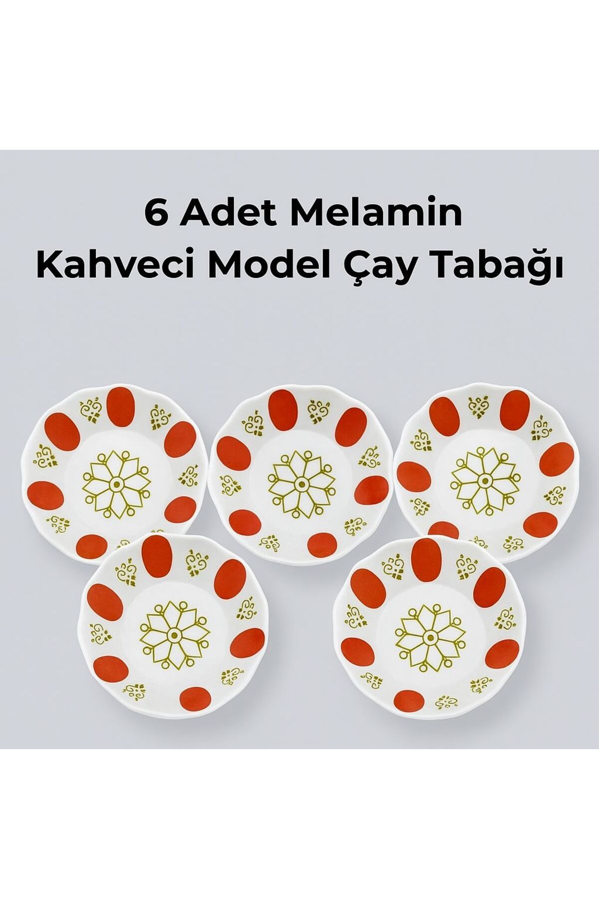 TARIK HOME 6 Adet Melamin Kahveci Model Çay Tabağı, Cay Bardak Altlığı