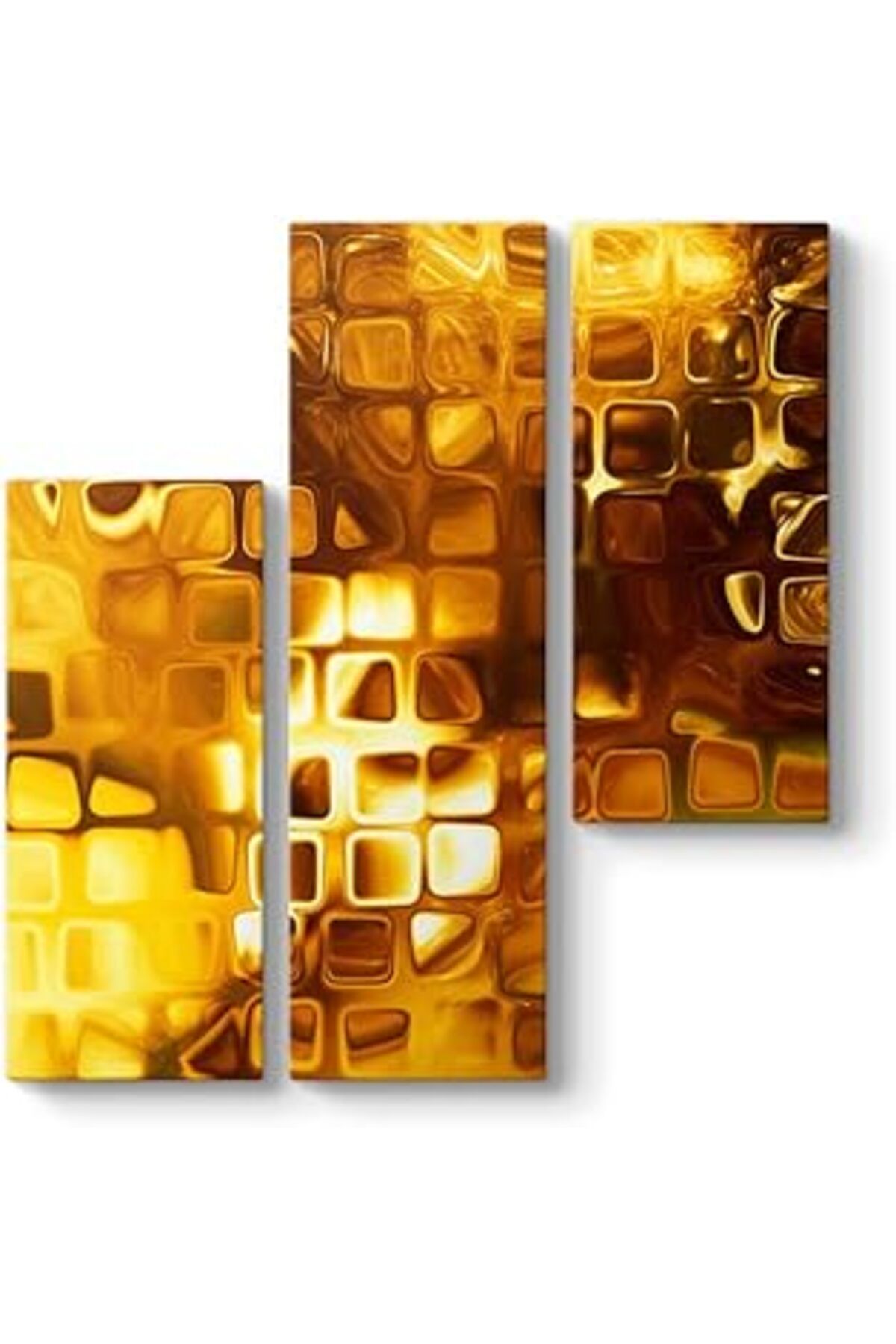 Pazarcan Tabloshop Gold Squares Tablo 96 X 100-3 Parçalı