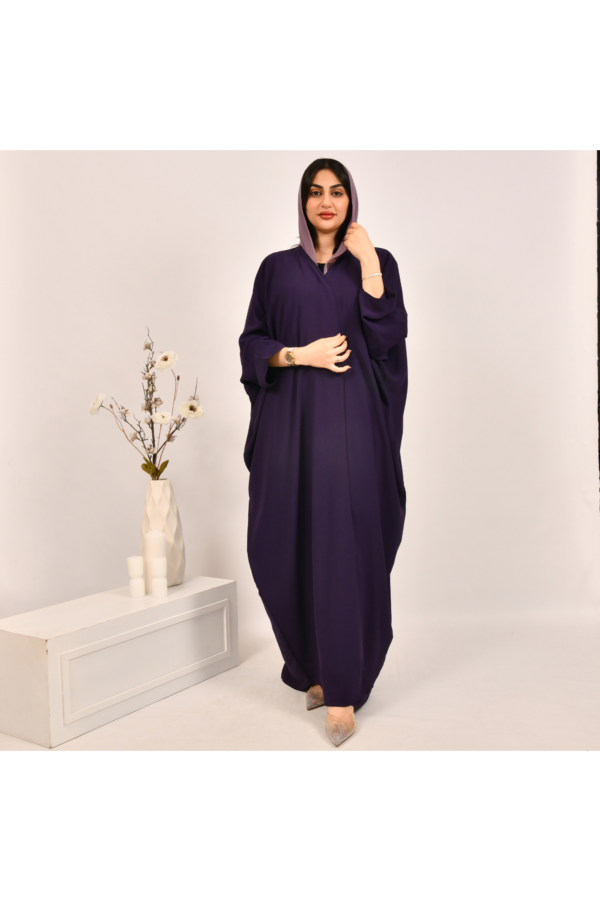 Beyond-Dark purple quarter-bisht abaya 2