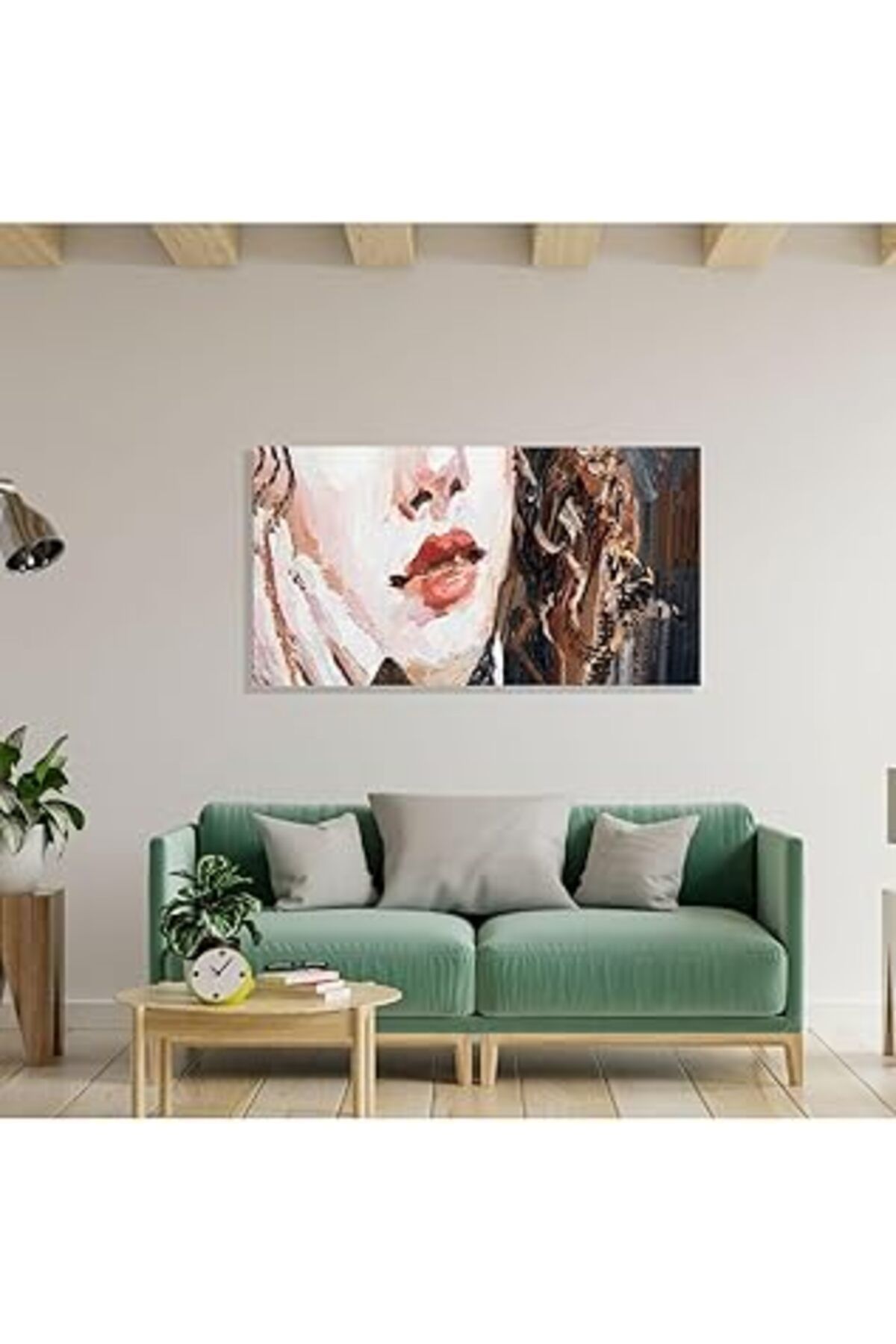 NETWORK ART Gaagart Panoramik Kanvas Duvar Tablosu Yağlı Boya Görünümlü Kadın, 120 X 60