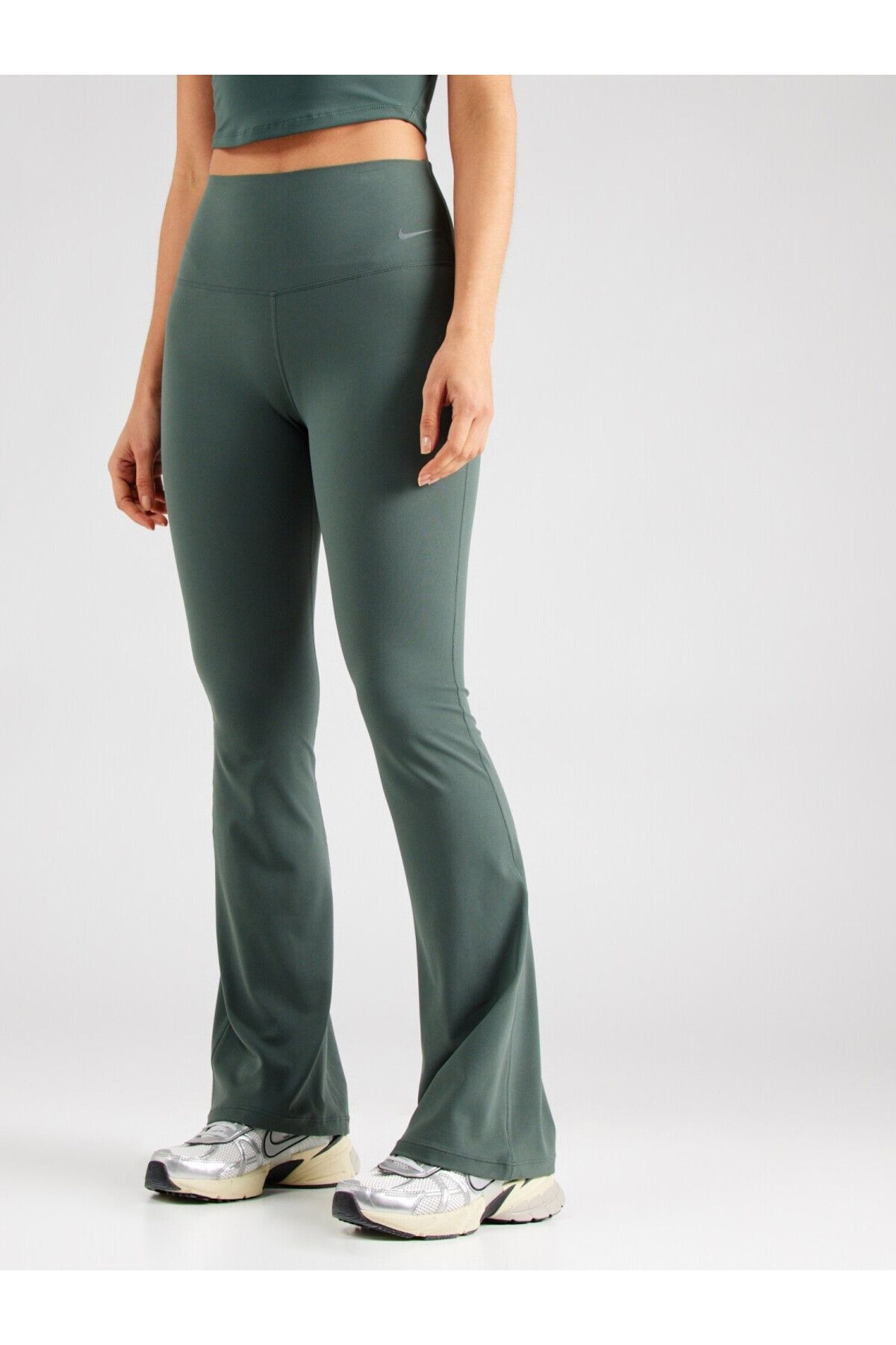 Nike Dri-Fit Zenvy High-Waisted Flared Leg Training Yeşil Kadın Tayt