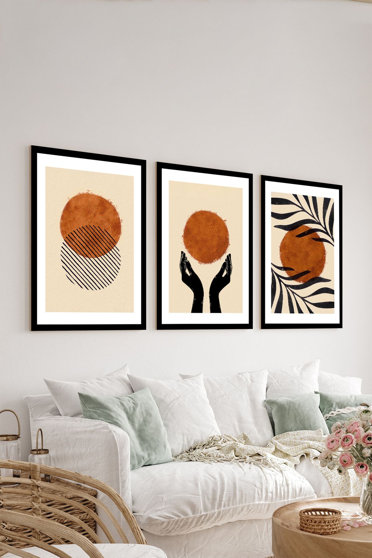 artflow 3 Parça Çerçeve Görünümlü Mdf Tablo Seti