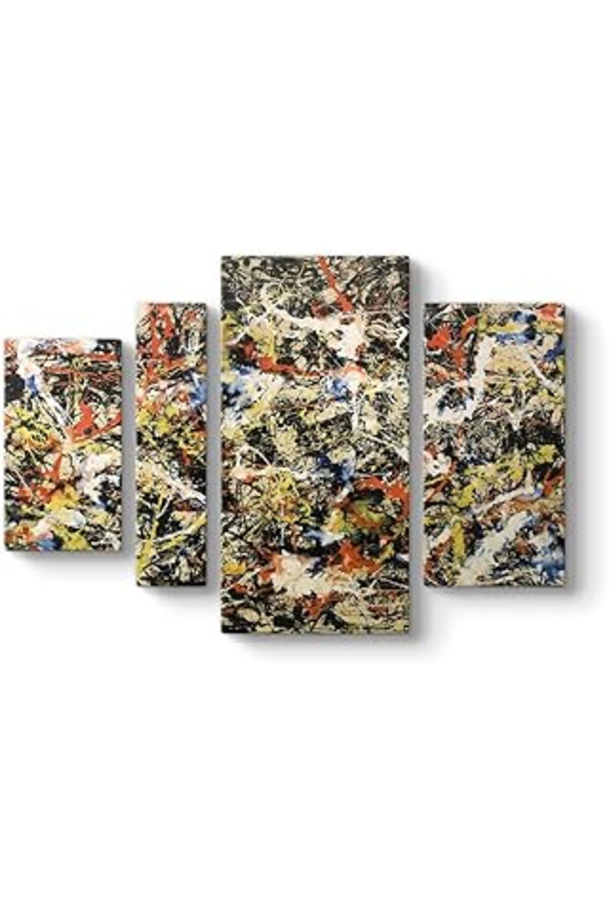 NETWORK ART Tabloshop Jackson Pollock - Yakınsama Kanvas Tablo 119 X 80-4 Parçalı