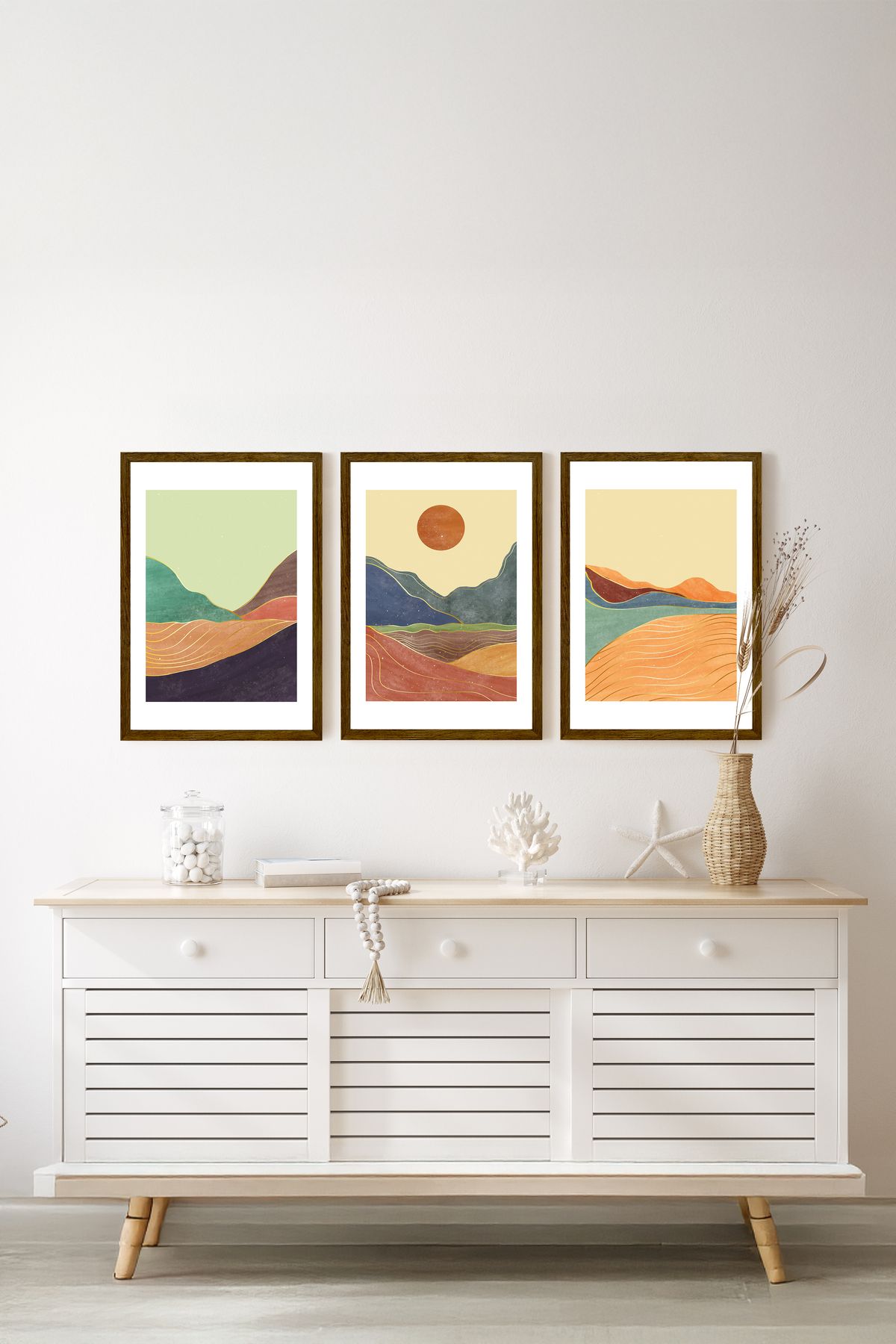 artflow 3 Parça Çerçeve Görünümlü Mdf Tablo Seti