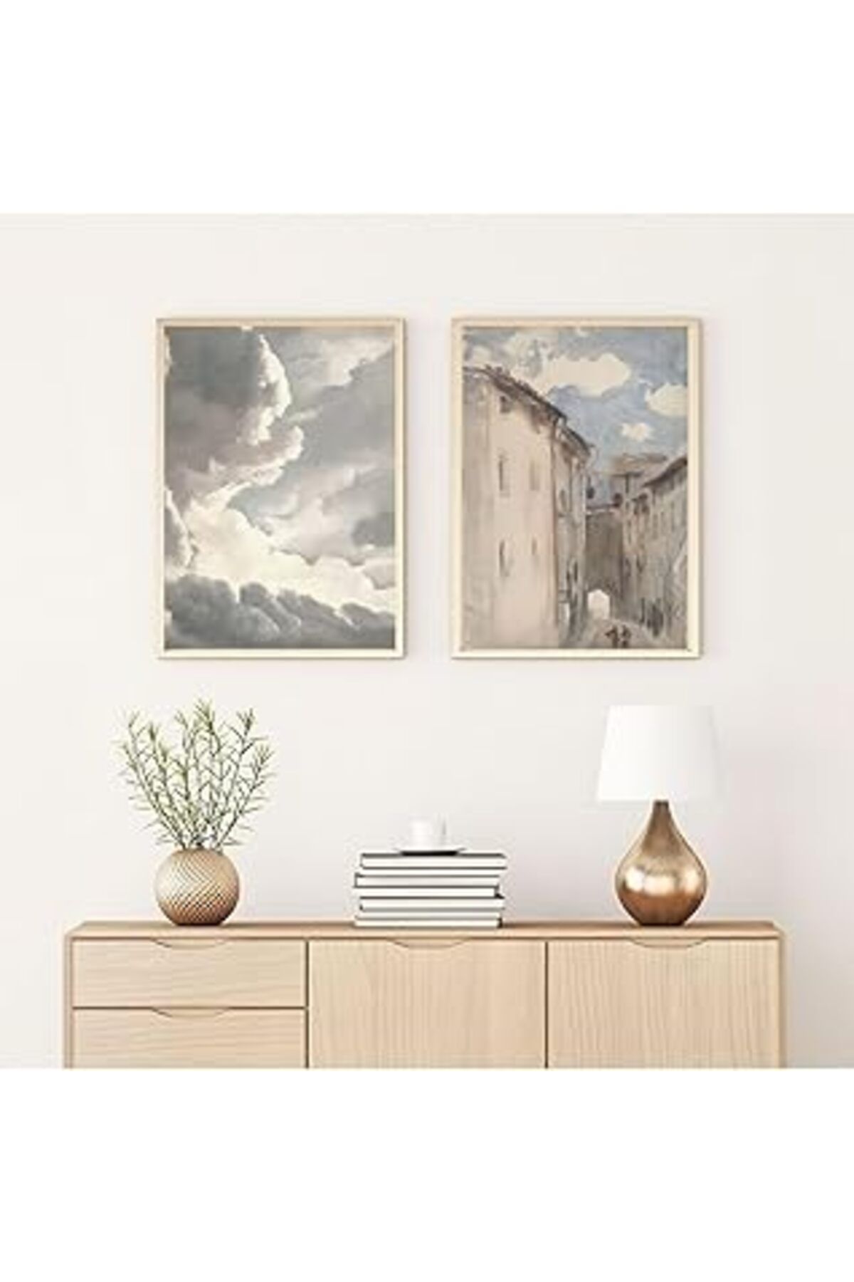Pazarcan Huhuli Ahşap Çerçeveli 2’Li Modern Tablo Huhu276 50 X 70 2P50X70D00276
