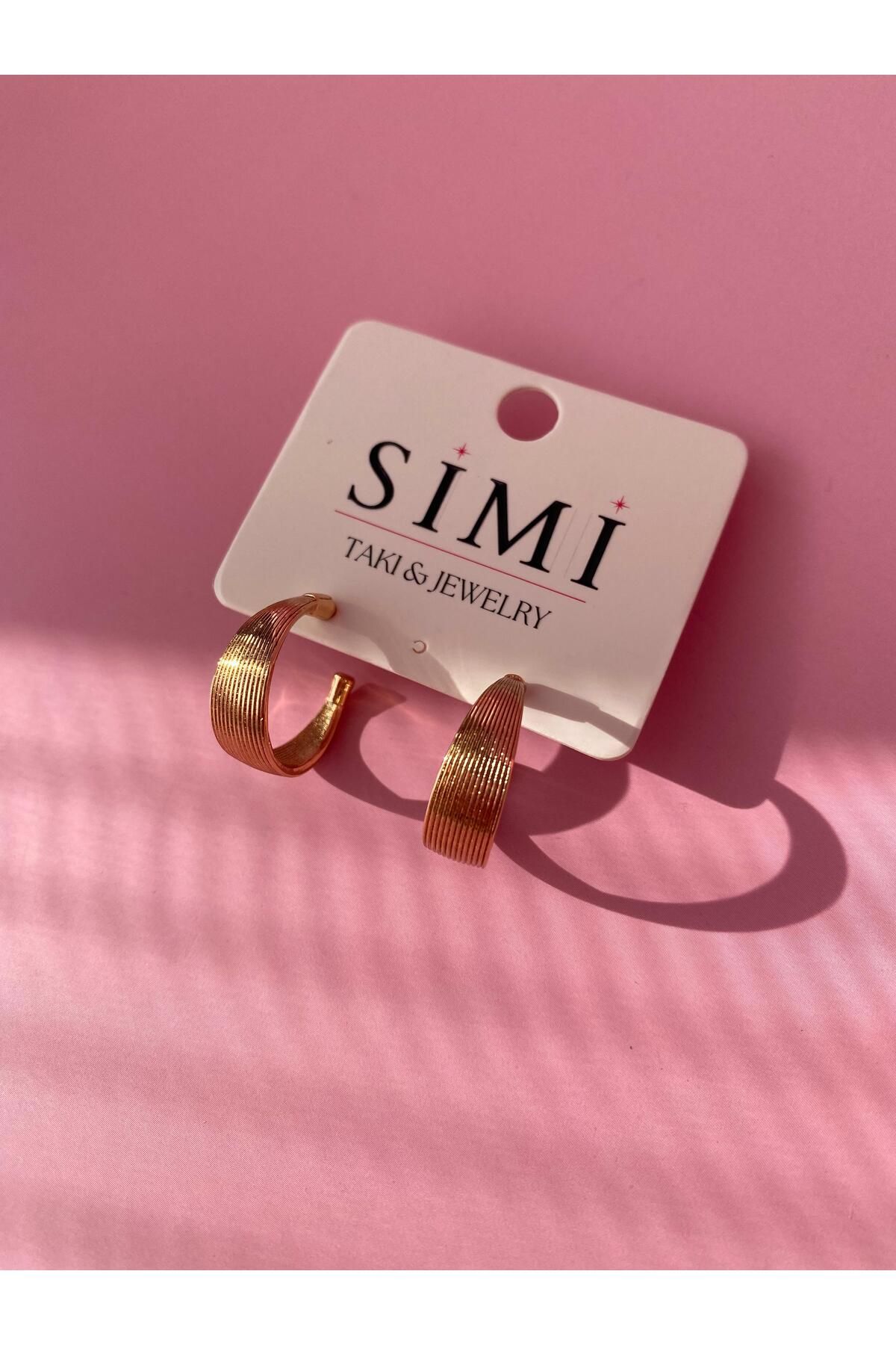 SİMİ TAKI VIP Rose Gold Yarım Halka Küpe