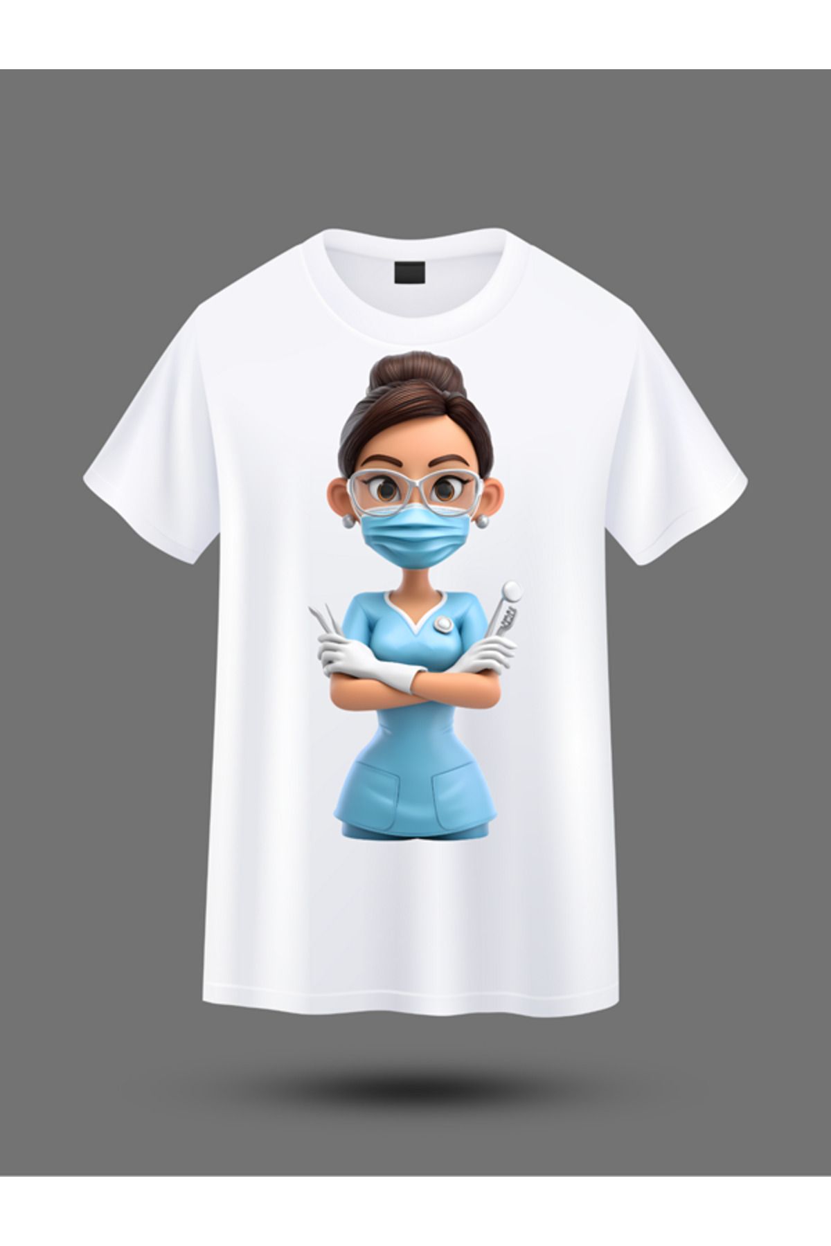BERFA STORE Diş Hekimlerine Özel Karikatür T-Shirt Tasarımı