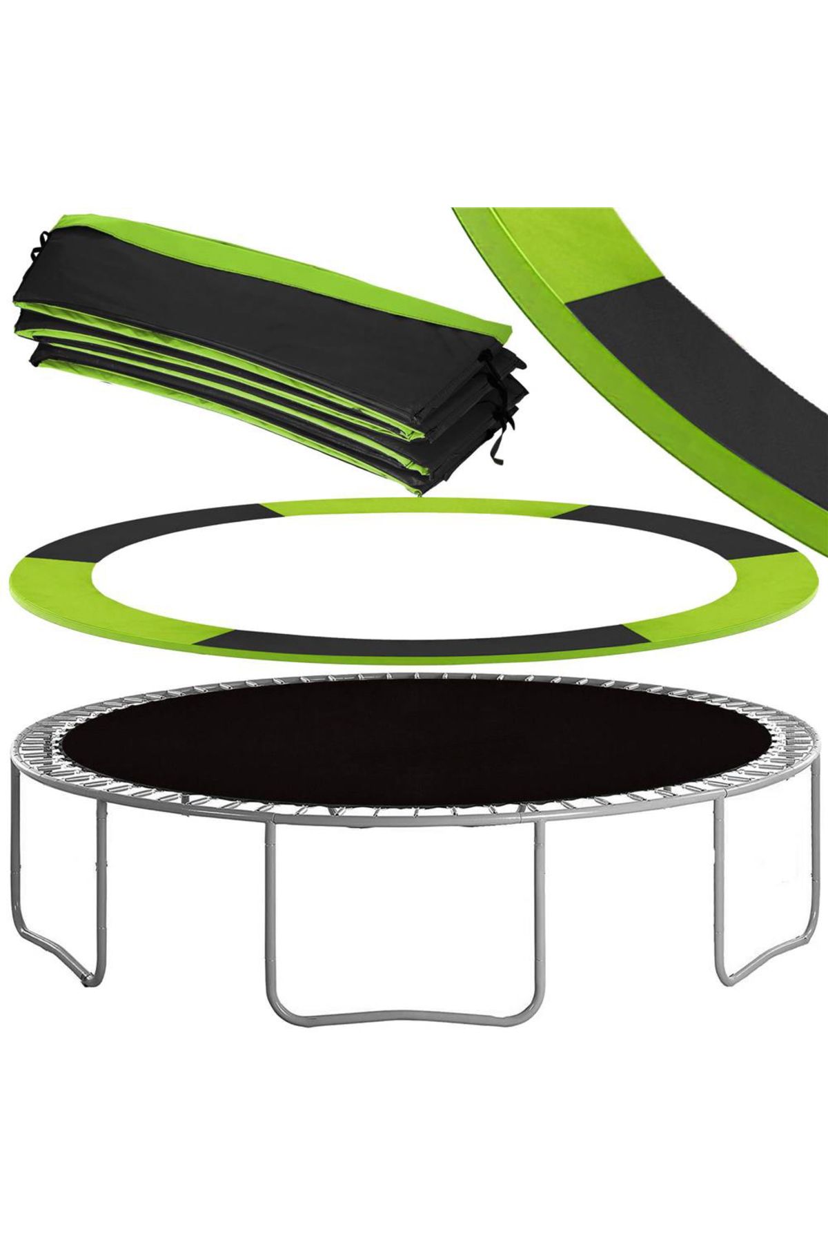 SERSIMO-Spring protection for trampoline with a diameter of 366 cm, Green and Black 4