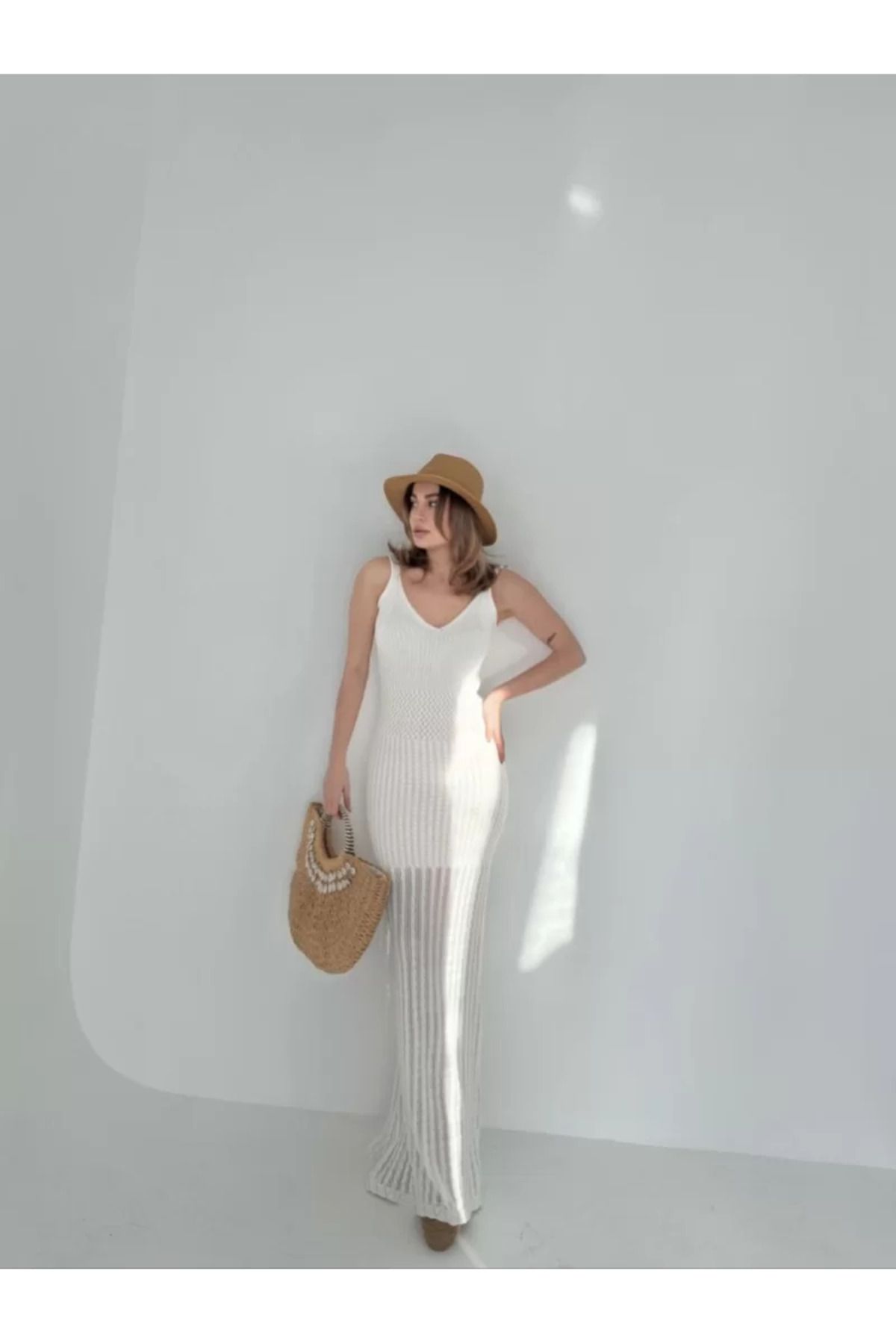 ruum fashions Örgülü Uzun Triko Elbise