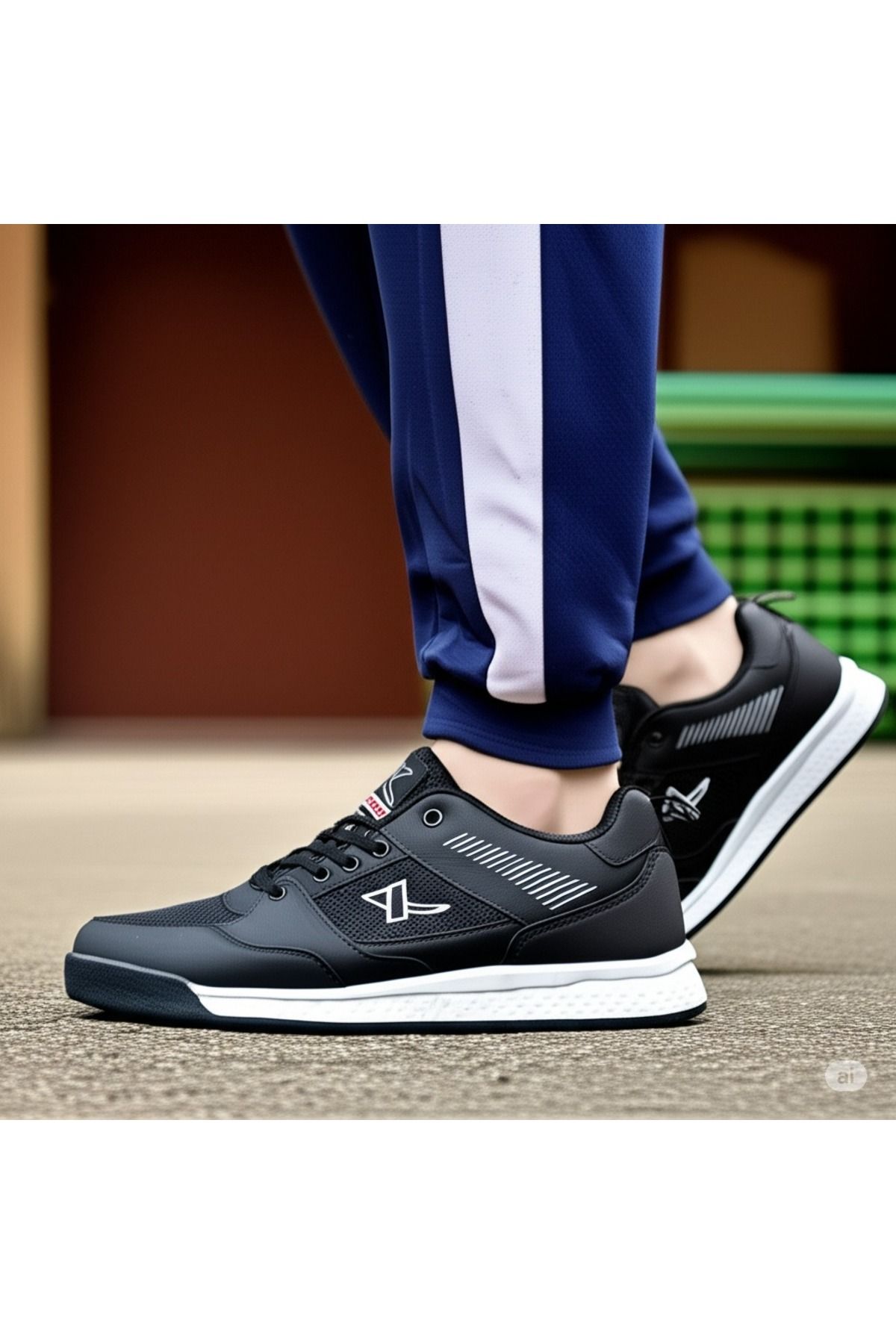 Giyyin Sneaker Spor Ayakkabı Lacivert Günlük Unisex Floti Konforlu Hava Alan Kaliteli Bağcıklı Ortopedik