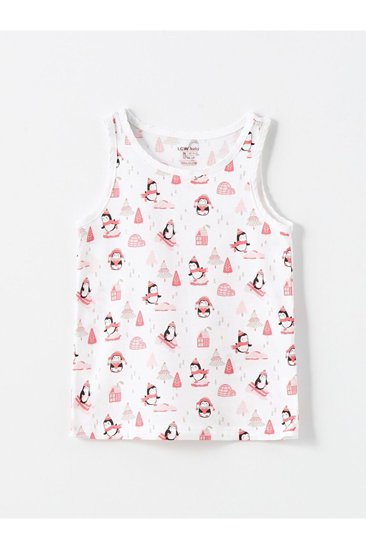 LC Waikiki Ekru Bisiklet Yaka Kız Bebek Atlet 3'lü fotoğrafı 2 (önizleme)