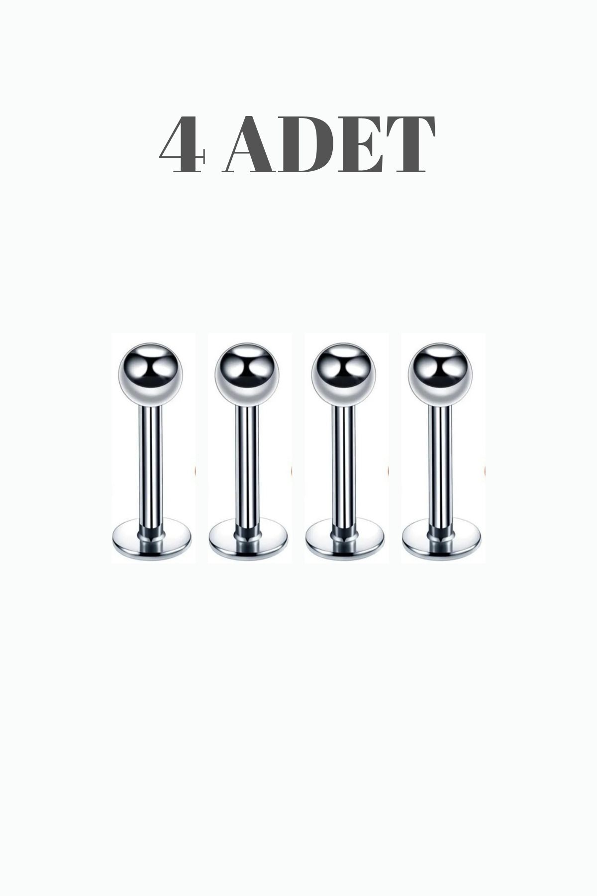 Blisse Piercing 4 Adet Cerrahi Çelik Tragus Labret Helix Kıkırdak Dudak Medusa Piercing Seti