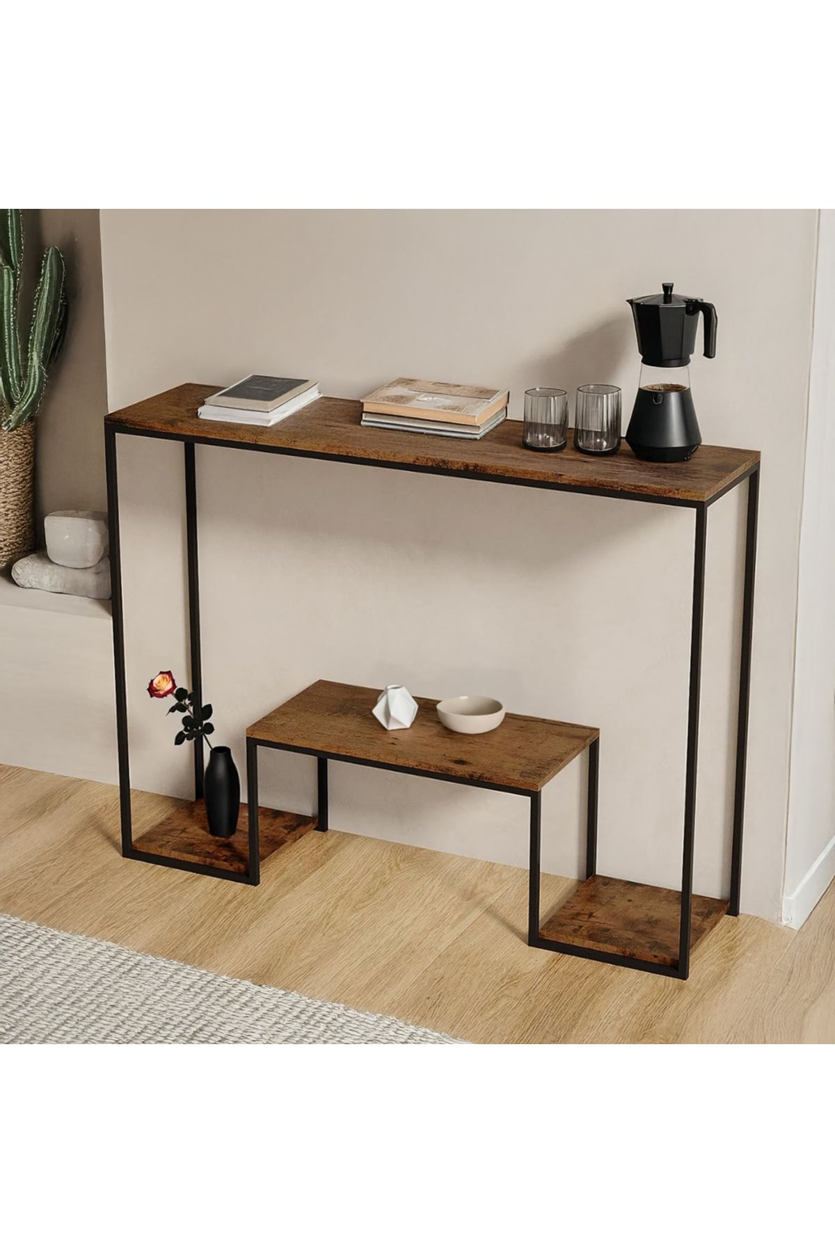 AGD-Three-layer modern design console side table, suitable for coffee equipment, entryway, and living ro 3