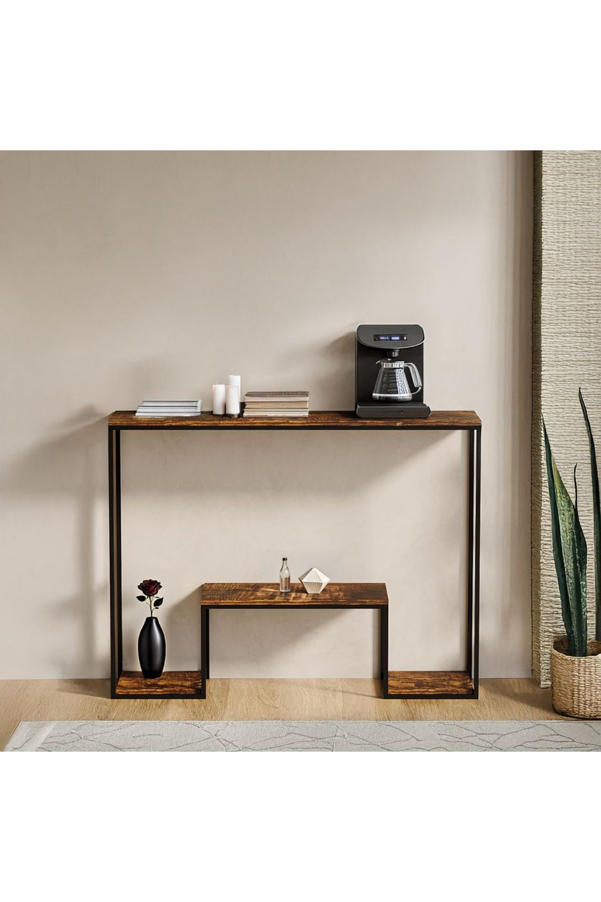 AGD-Three-layer modern design console side table, suitable for coffee equipment, entryway, and living ro 2