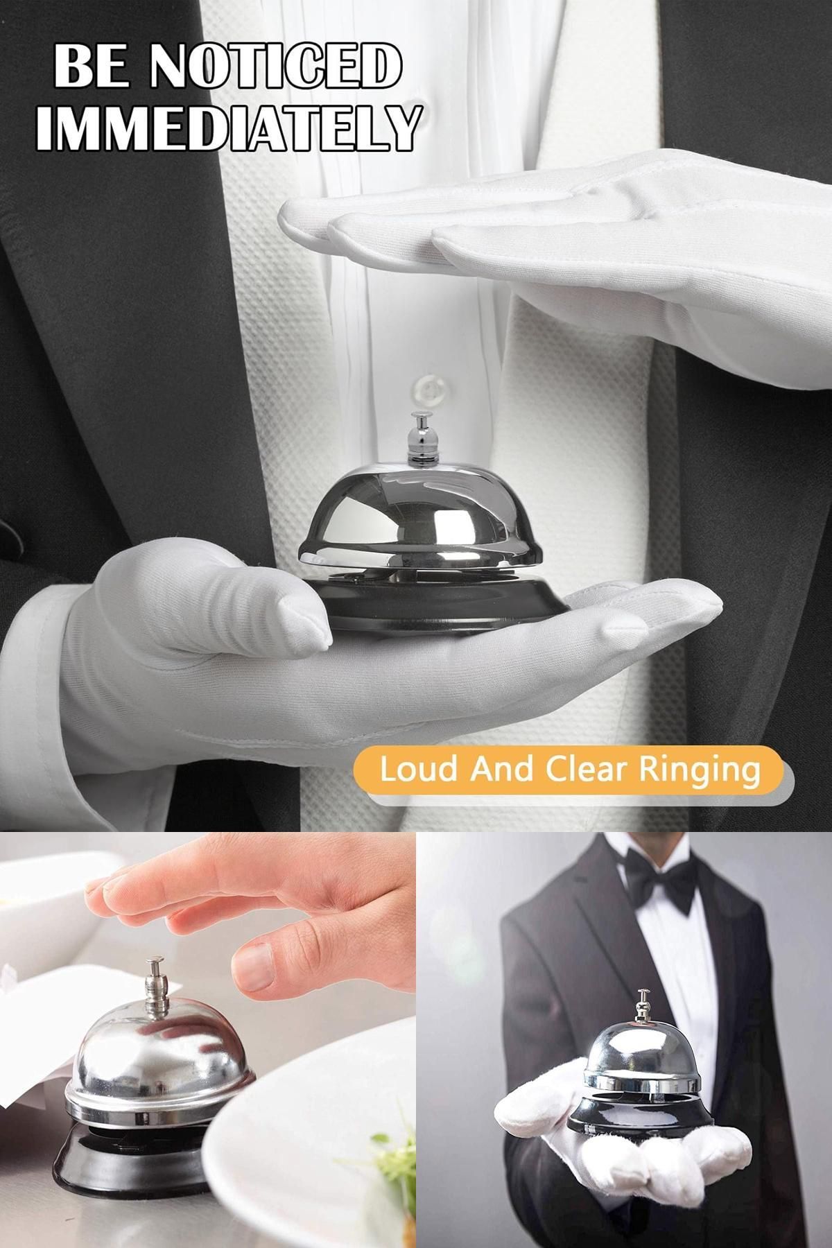 Midday 🛎️ Parlak Metal Resepsiyon Zili | Net Ses | Restoran - Ofis - Eğitim İçin Pratik Kullanım Metal Zil