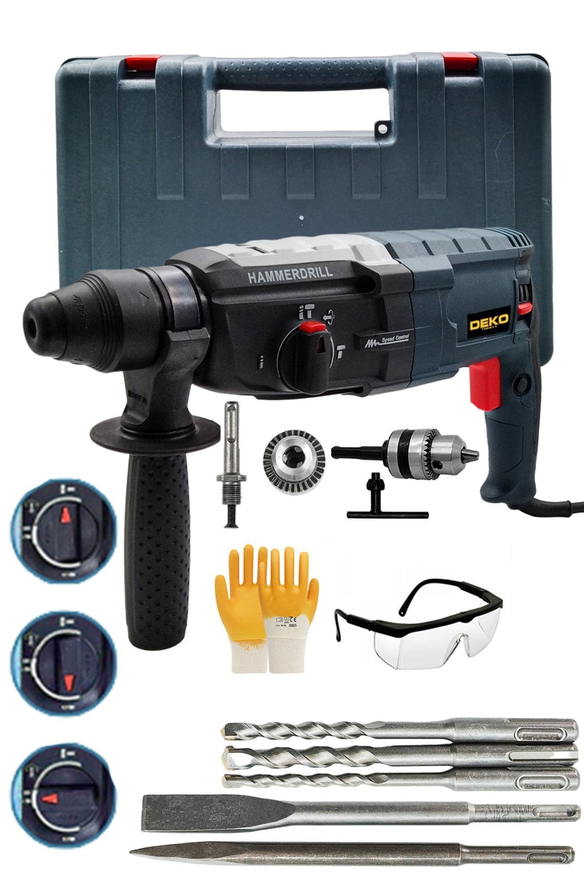 teknotrust Dkt3290 Metal Dişli Şanzıman Kırıcı Darbeli Matkap 2-28mm Hilti 5.5 J 3500w + Mandren Hediye