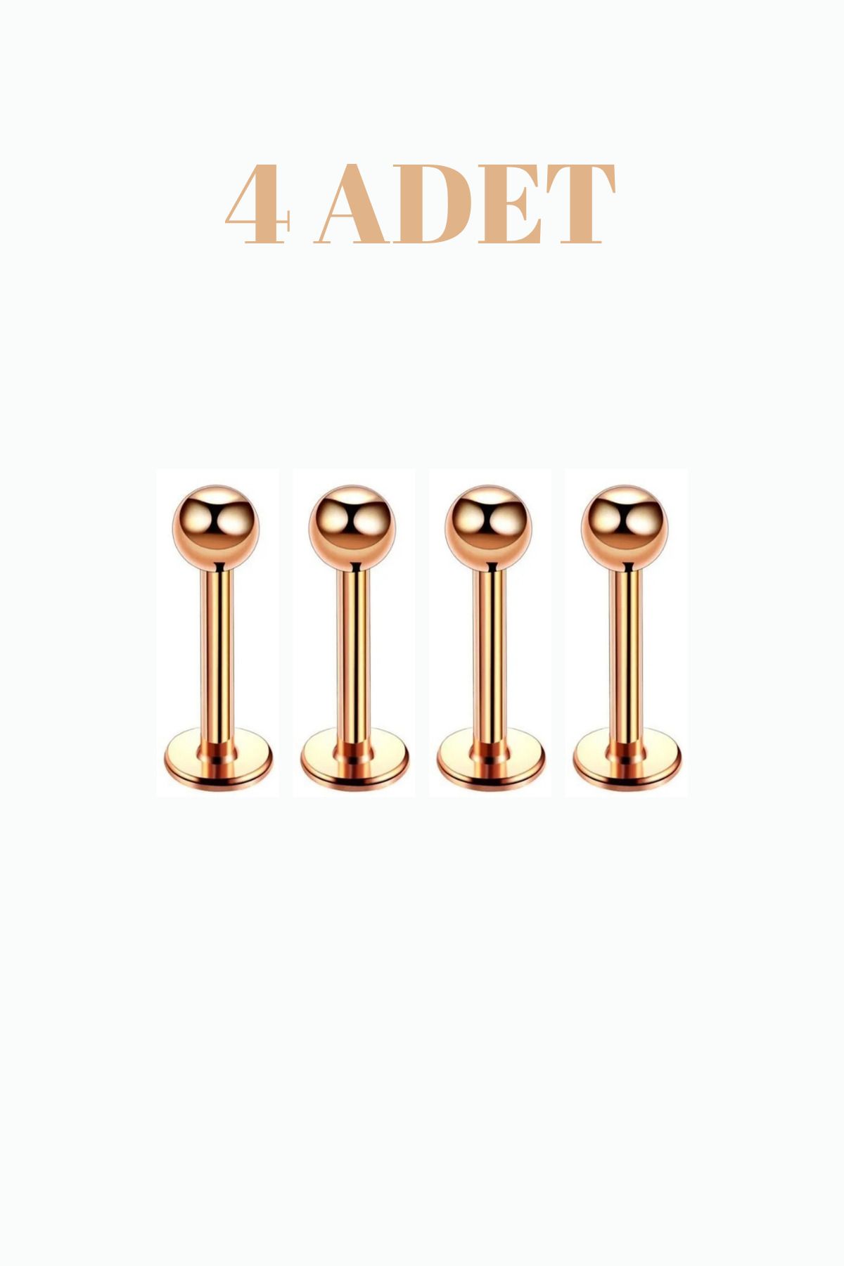 Blisse Piercing 4 Adet Cerrahi Çelik Tragus Labret Helix Kıkırdak Dudak Medusa Piercing Seti