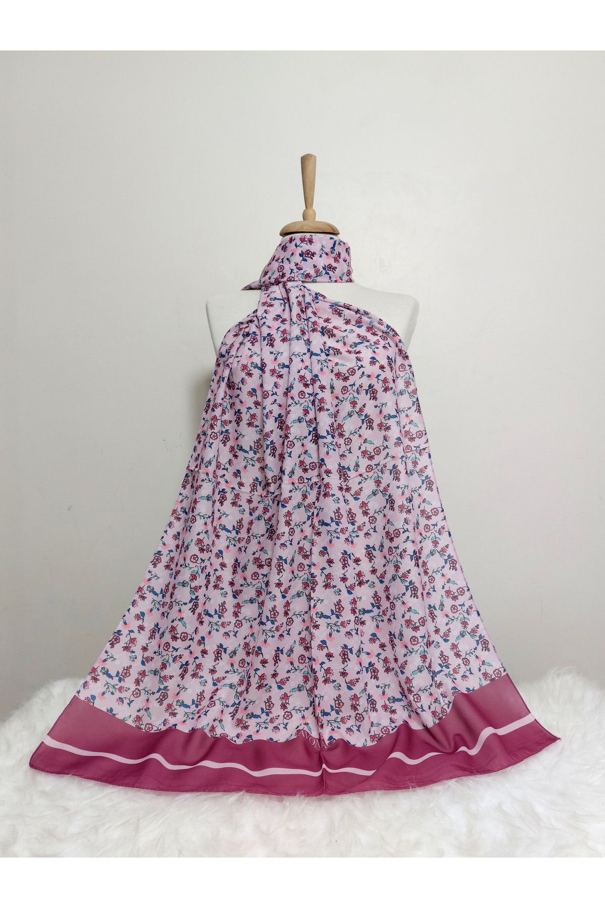 REMOMODA Desenli Şifon Şal Çiçekli Model