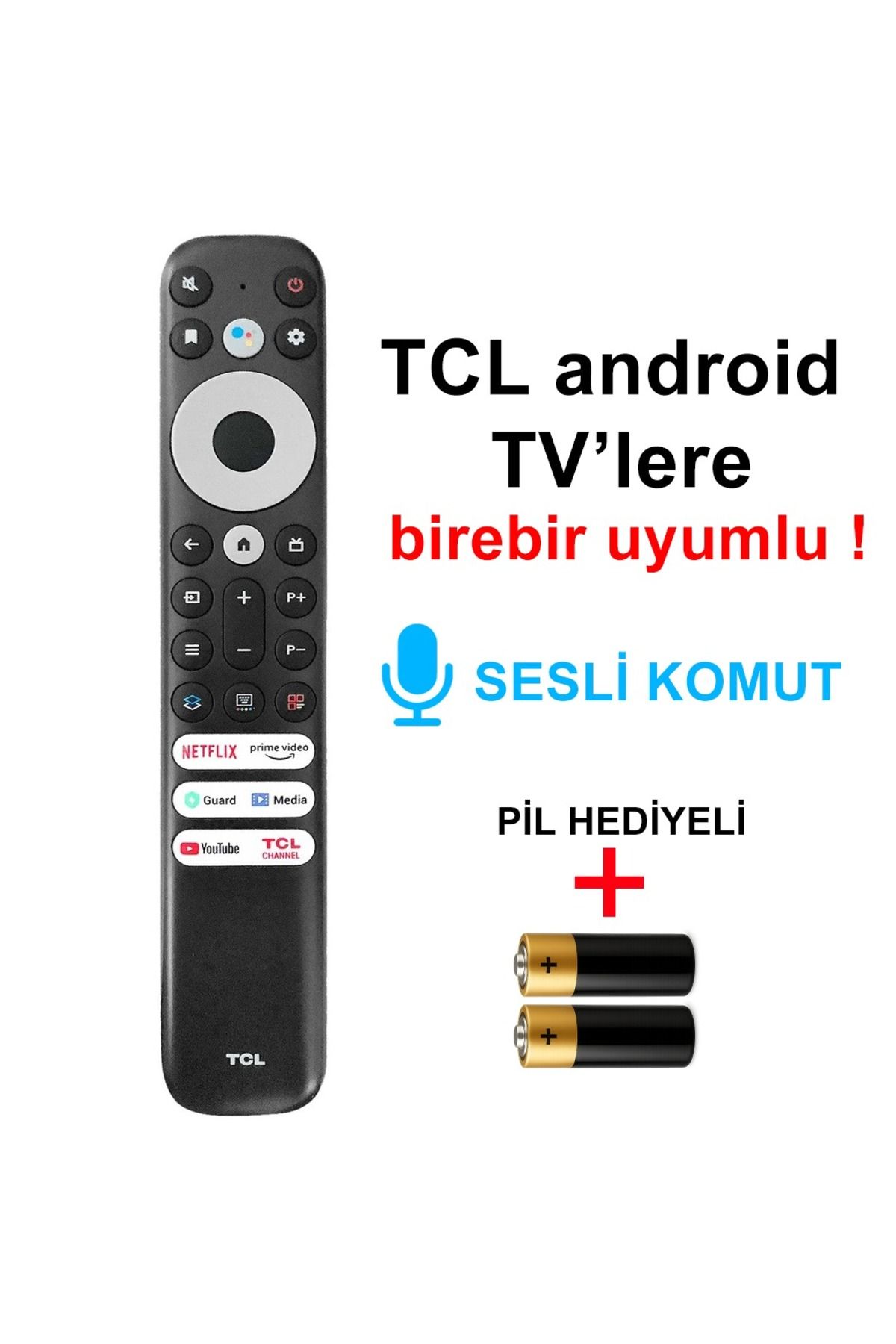 Suntel Android TV uyumlu uzaktan kumanda-sesli komut(TCL android modelleriyle uyumlu)