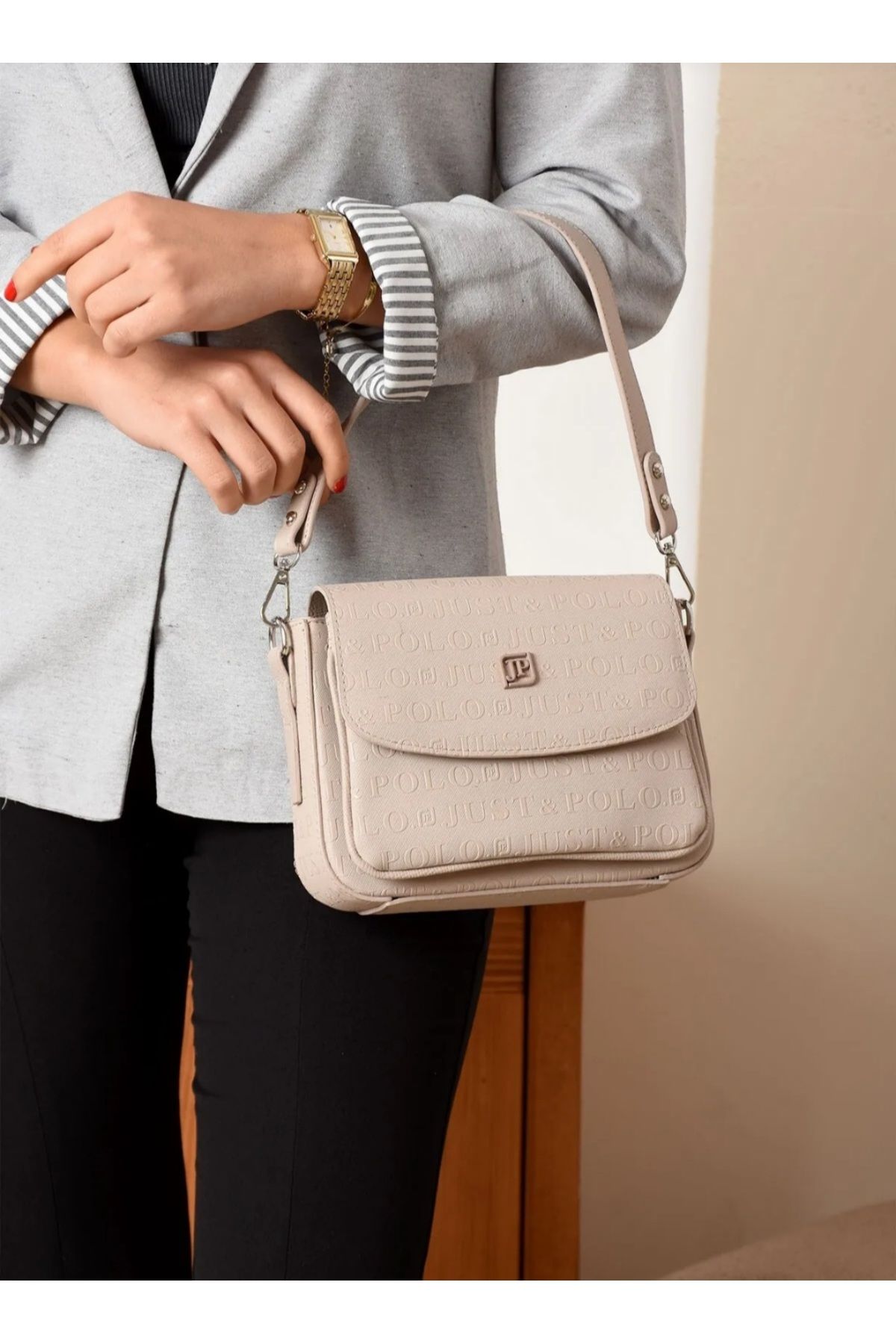 çkn sedat çakan çanta & fular & aksesuar 3 compartment lid model women shoulder bag
