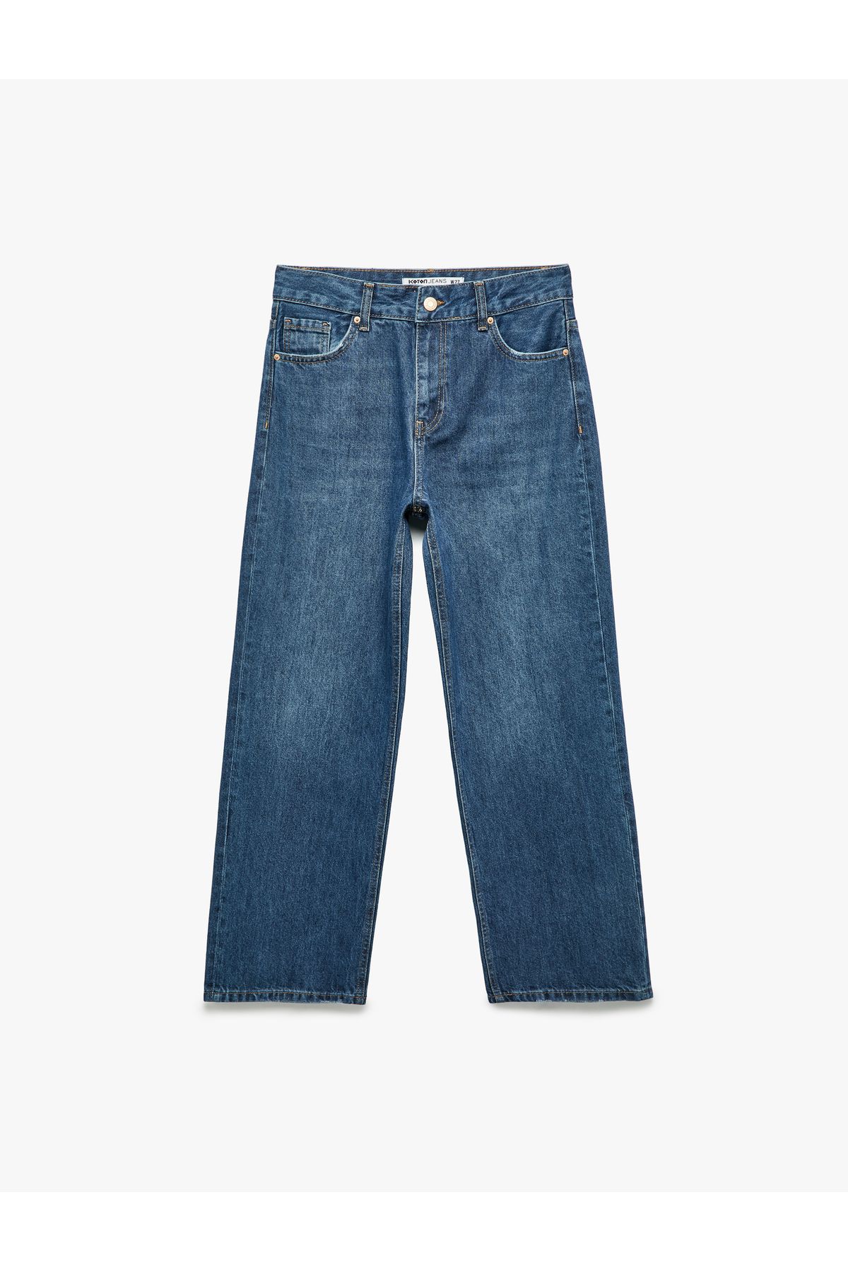 Koton Pamuklu Düz Paça Cepli Jean Pantolon - Straight Jeans