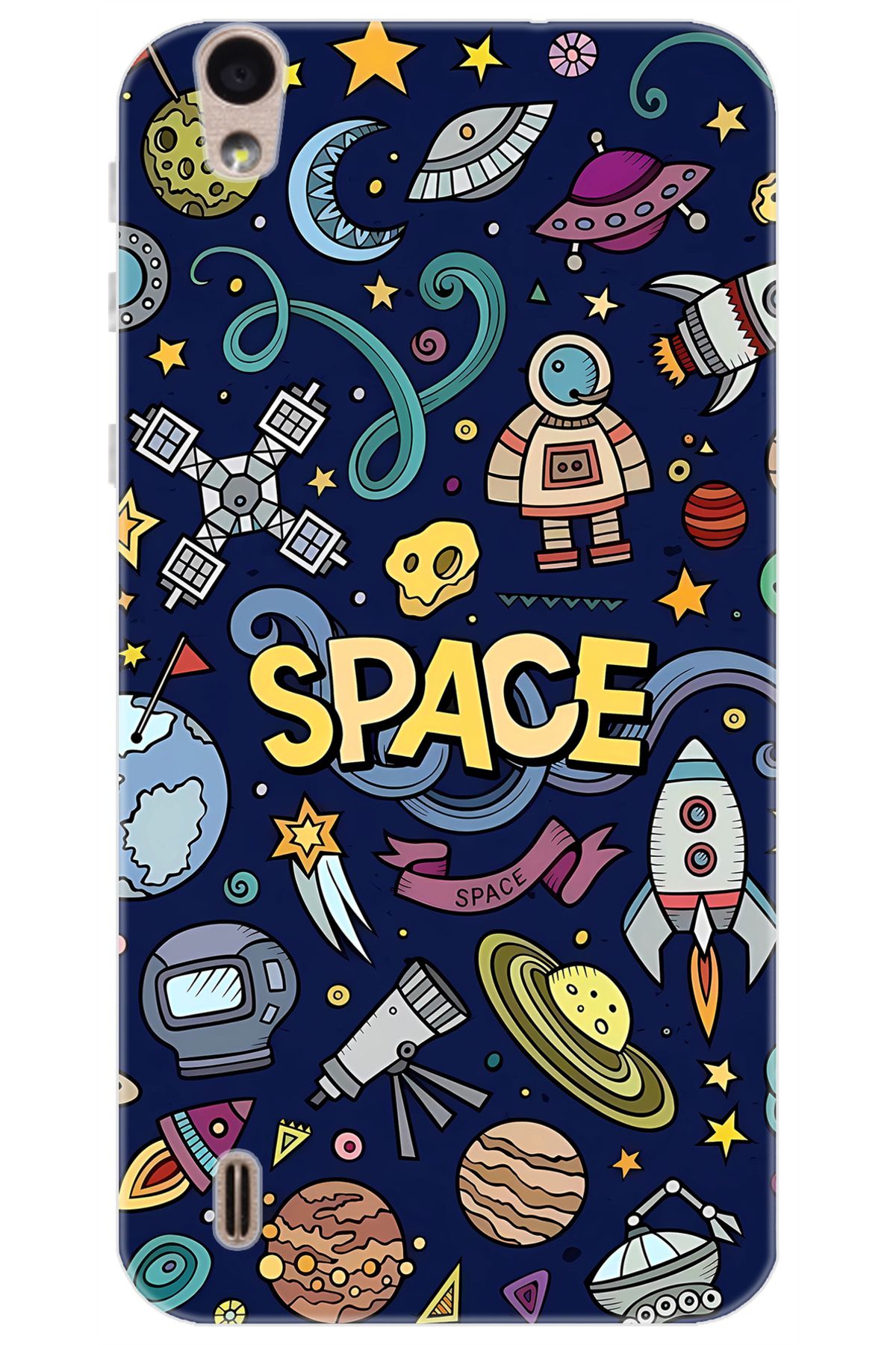Ceppare Vestel Venüs 5000 Uyumlu Kılıf Desen Baskılı Silikon Space STK:623 CP-hlrCkAG