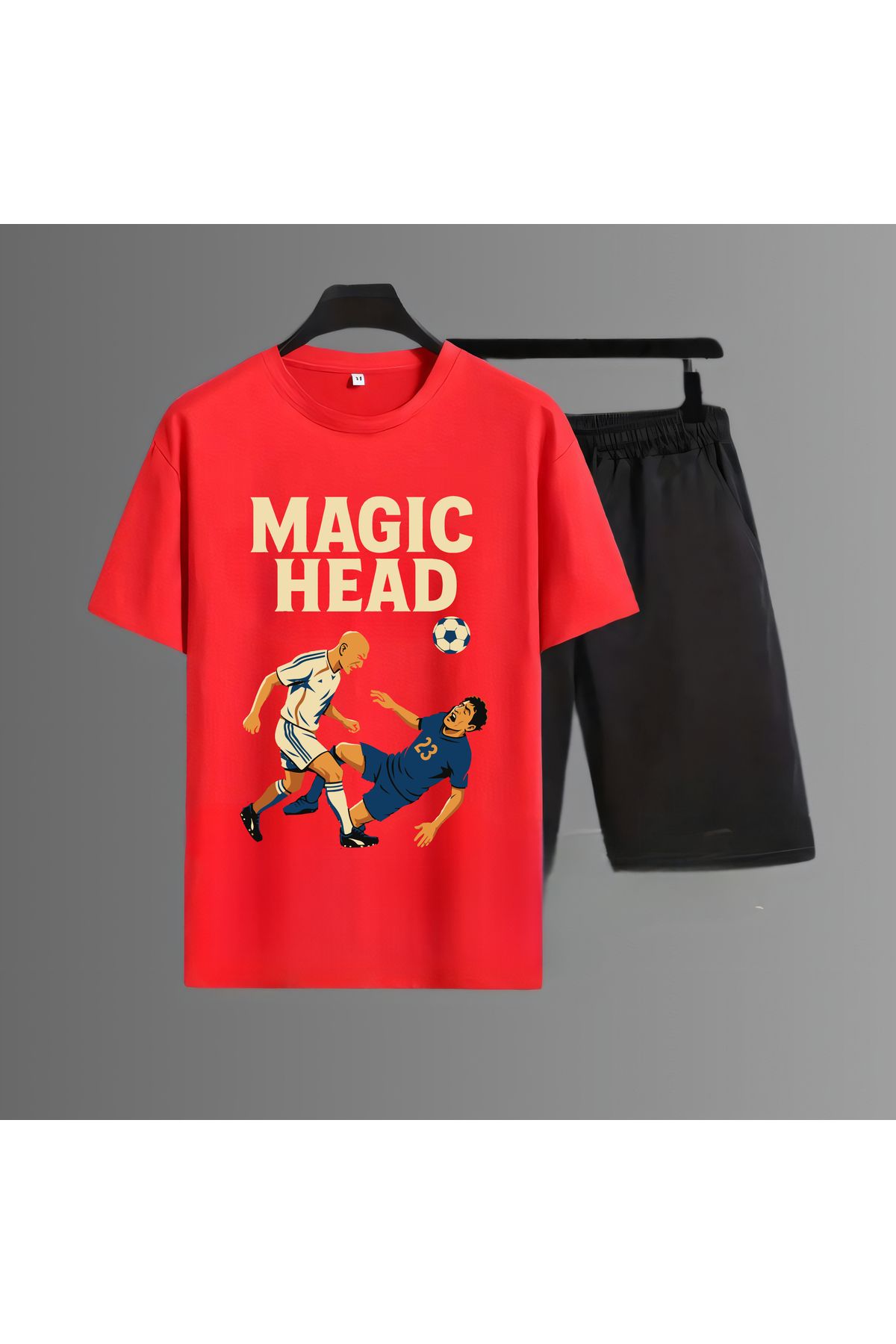 Biy Store Zidane sihirli kafası Materazzi milli takım forma unisex tişört kısa kollu t-shirt şort takımı