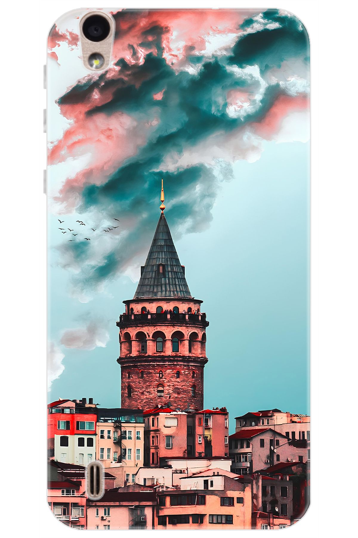 Ceppare Vestel Venüs 5000 Uyumlu Kılıf Desen Baskılı Silikon Galata Kulesi STK:688 CP-zeomAcW