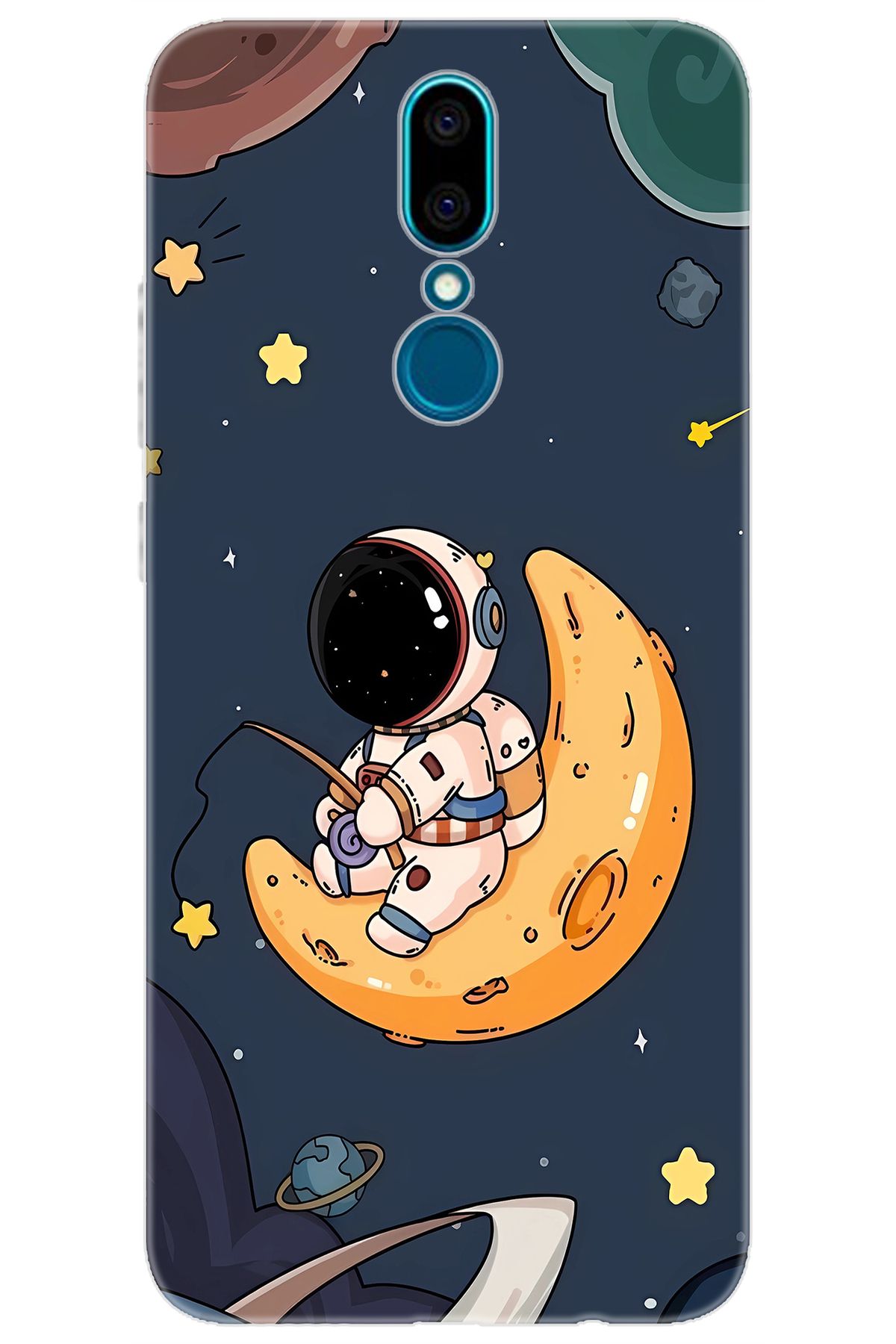 Ceppare Vestel Venüs V7 Uyumlu Kılıf Desen Baskılı Silikon Astronot STK:698 CP-IsyCznC