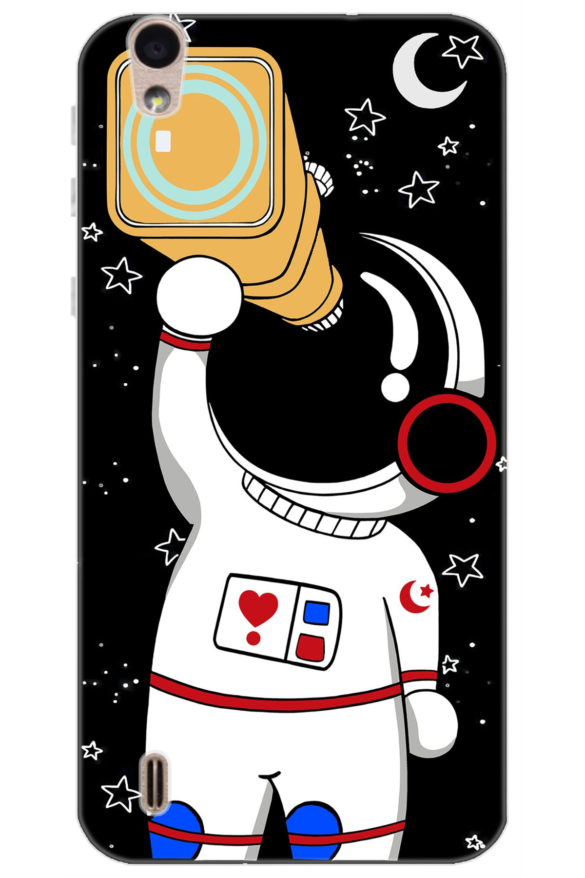 Ceppare Vestel Venüs 5000 Uyumlu Kılıf Desen Baskılı Silikon Sevimli Astronot Serisi STK:100 CP-STpbiB1