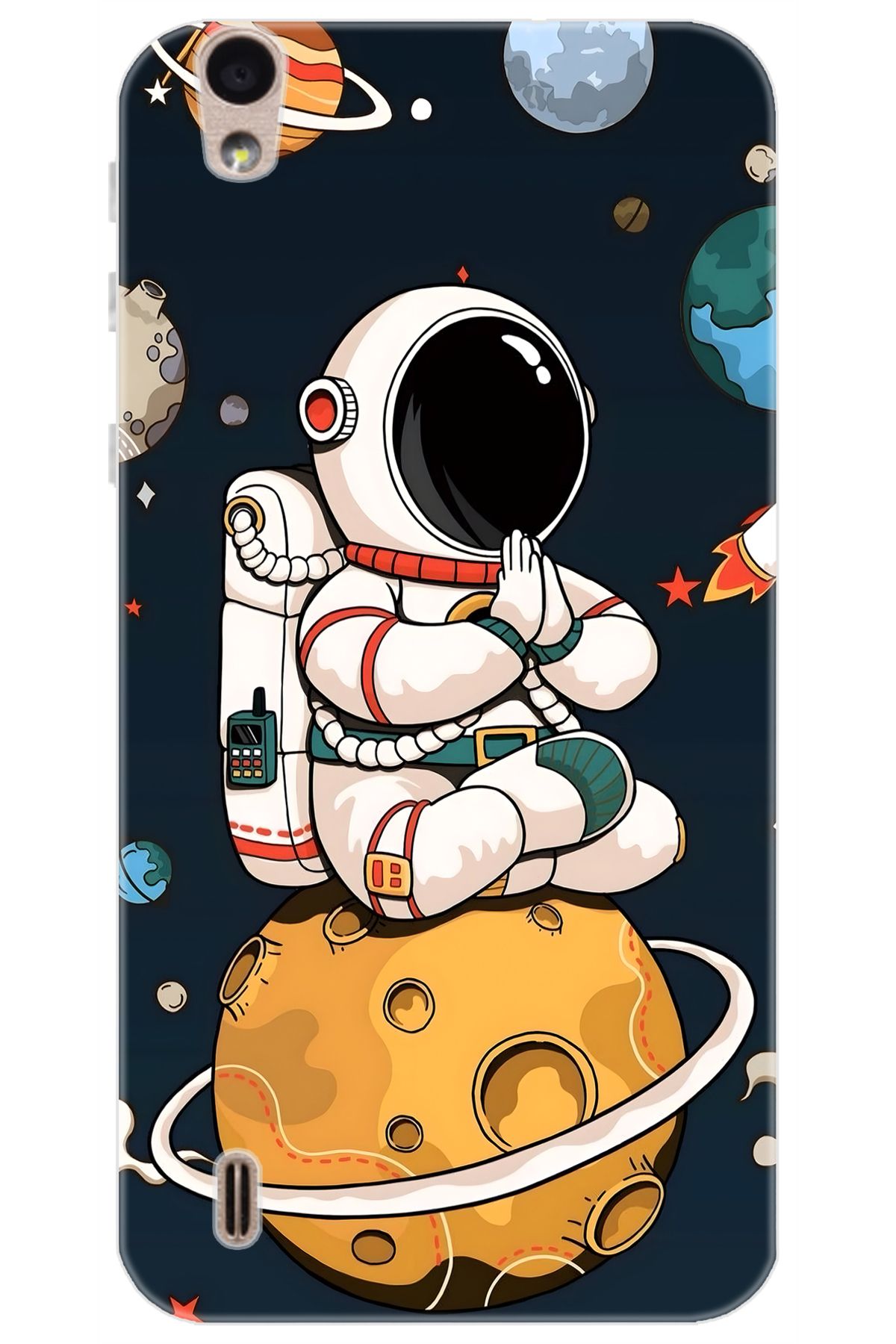 Ceppare Vestel Venüs 5000 Uyumlu Kılıf Desen Baskılı Silikon Astronot STK:695 CP-YtXeeI7