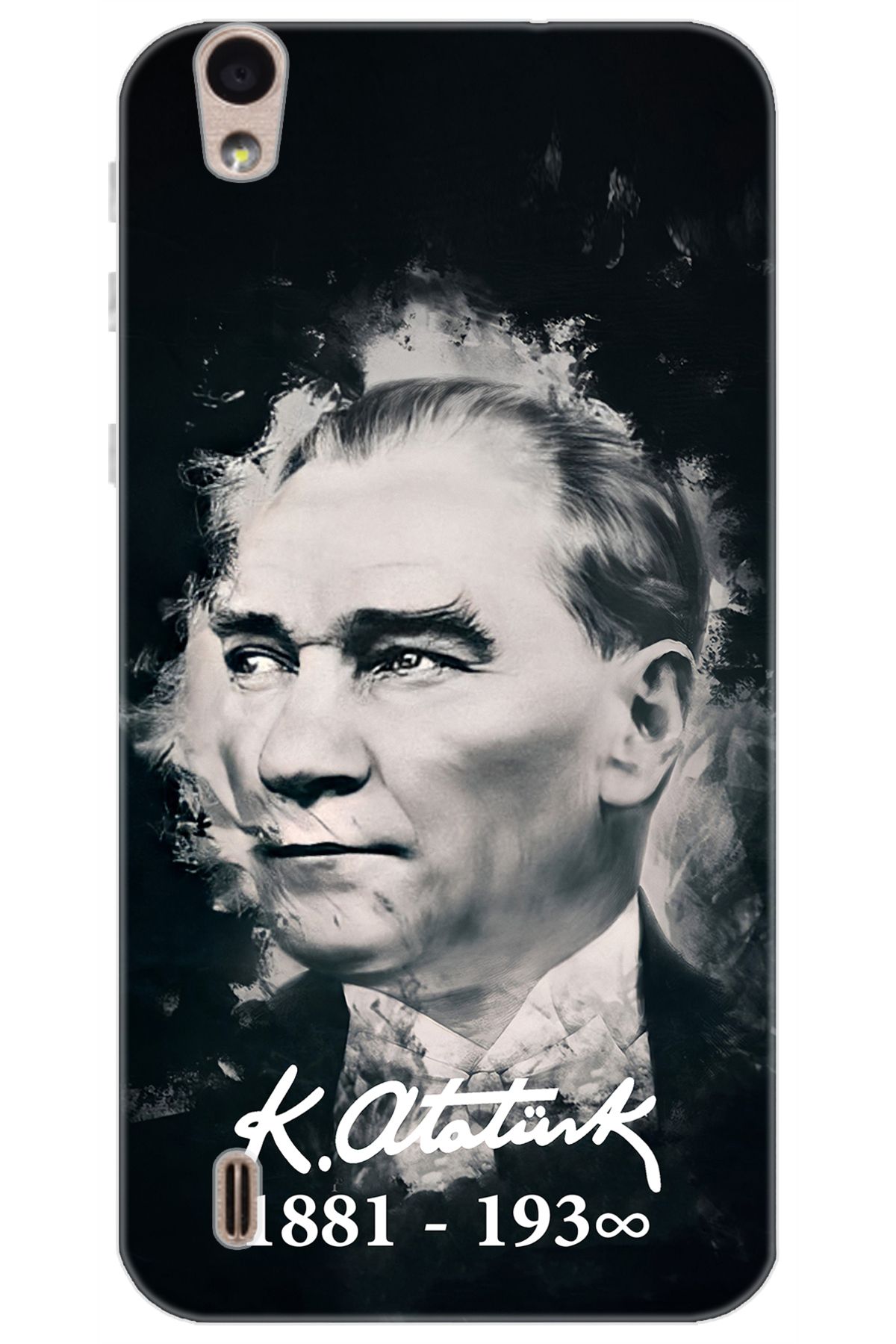 Ceppare Vestel Venüs 5000 Uyumlu Kılıf Desen Baskılı Silikon Mustafa Kemal Atatürk STK:388 CP-X1XWw3P