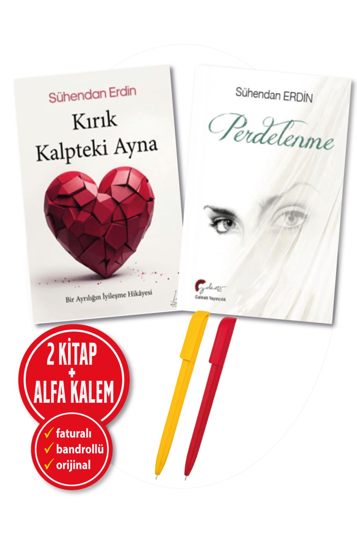Destek Yayınları Alfa Kalem+ Sühendan Erdin 2 Kitap (Kırık Kalpteki Ayna+Perdelenme)-Yeni-Destek Roman Kitap