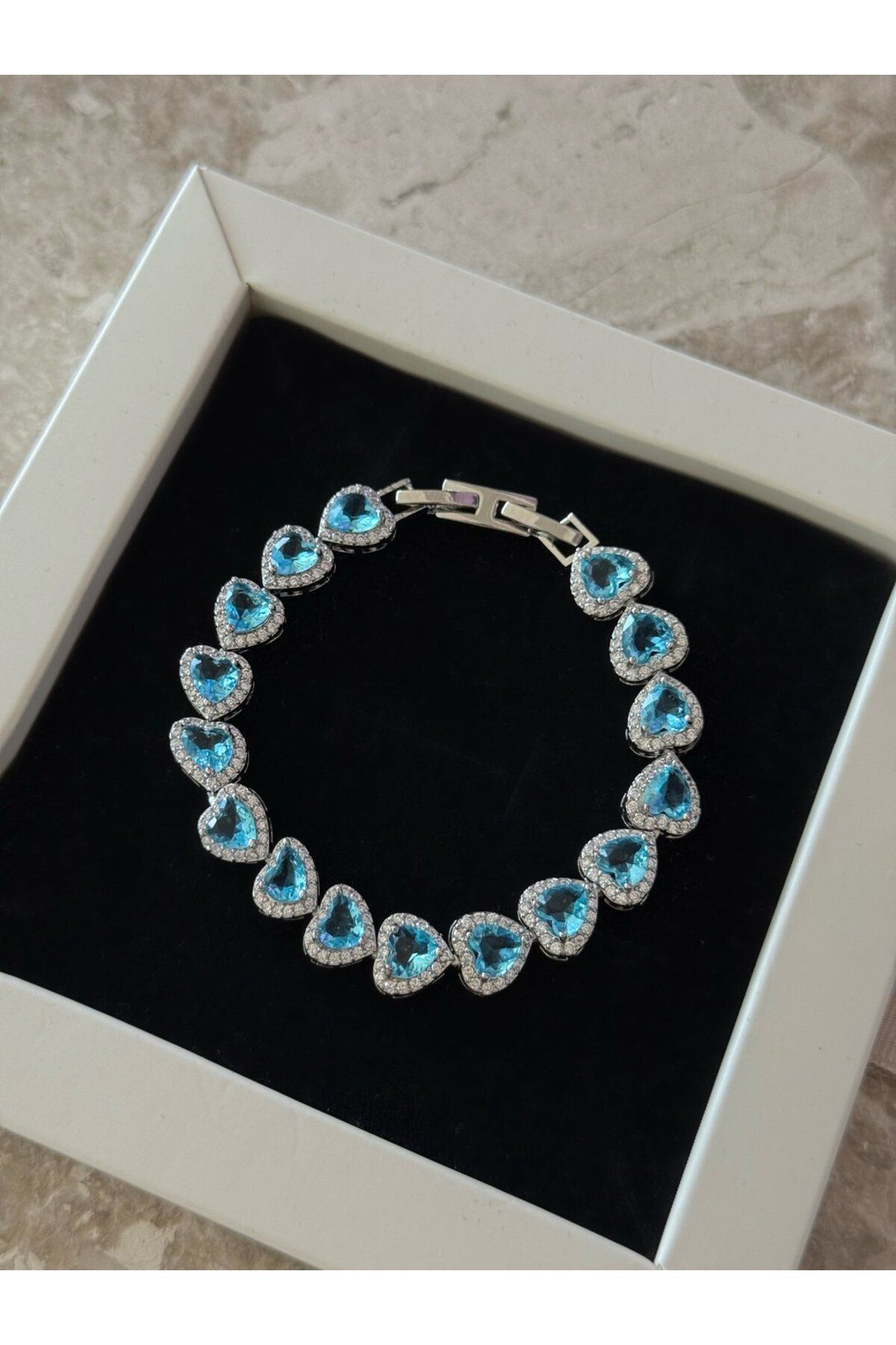 h&b design jewel Mavi Kalpli Su Yolu Bileklik