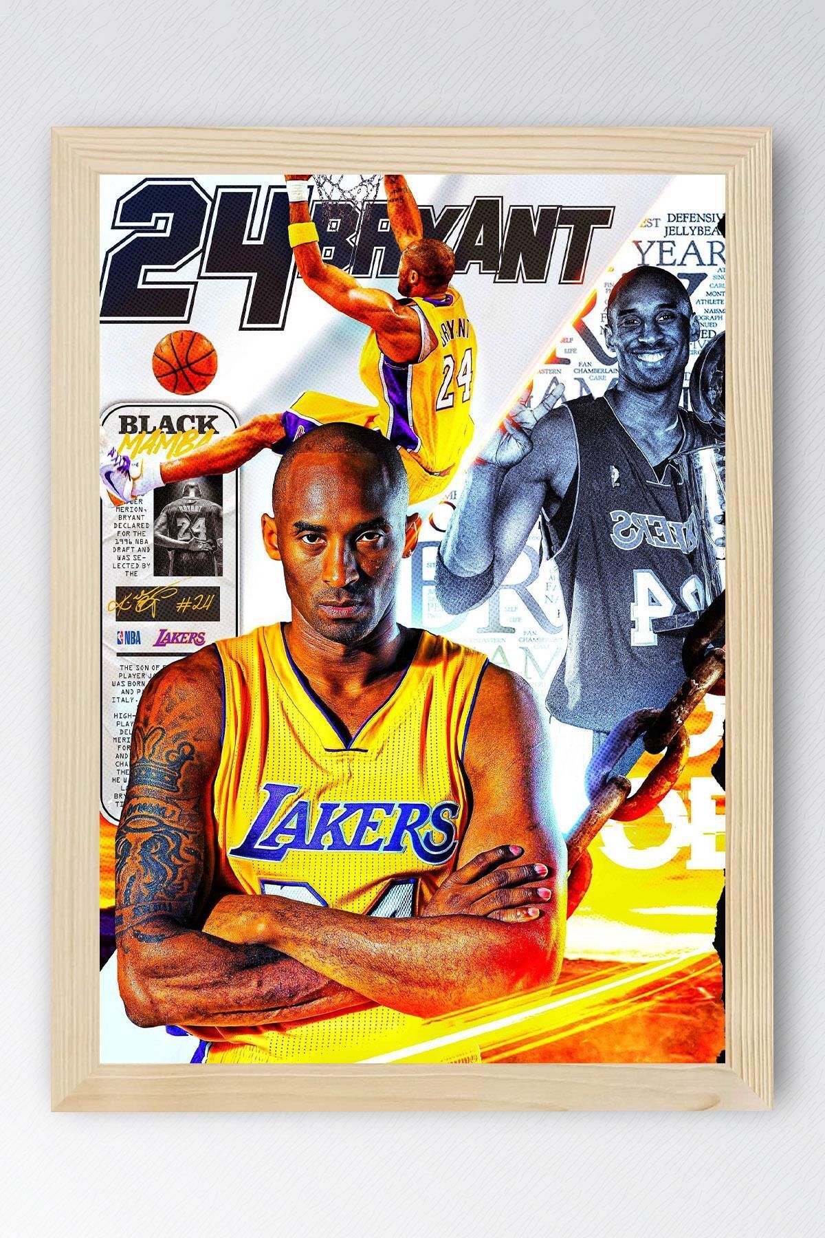 Saturn Kobe Bryant Çerçeveli Tablo - Los Angeles Lakers NBA Posteri Tablo