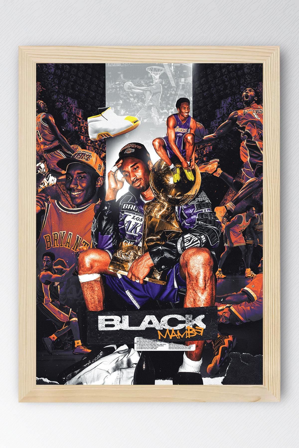 Saturn Kobe Bryant Çerçeveli Tablo - Black Mamba NBA Posteri Tablo