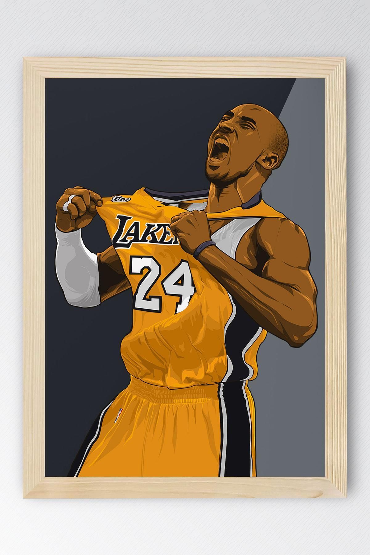 Saturn Kobe Bryant Çerçeveli Tablo - Basketbol NBA Posteri Tablo