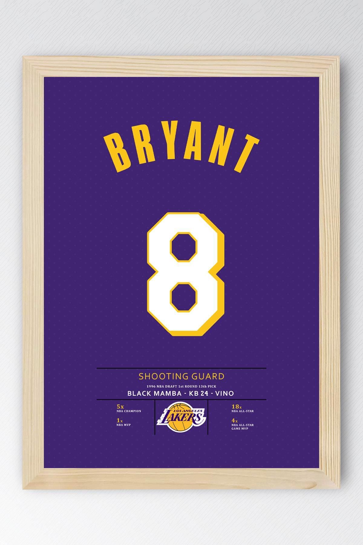 Saturn Kobe Bryant Forma Çerçeveli Tablo - NBA Los Angeles Lakers Jersey