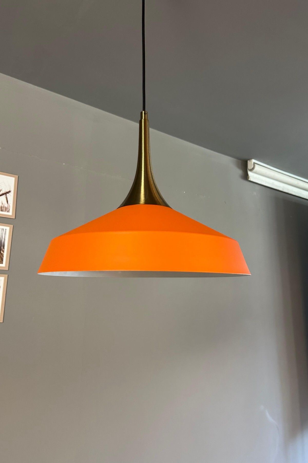 Bamyum Lema Turuncu Tekli Avize Eskitme Külah Başlık Sarkıt Lamba Restoran Cafe Salon Avizeleri