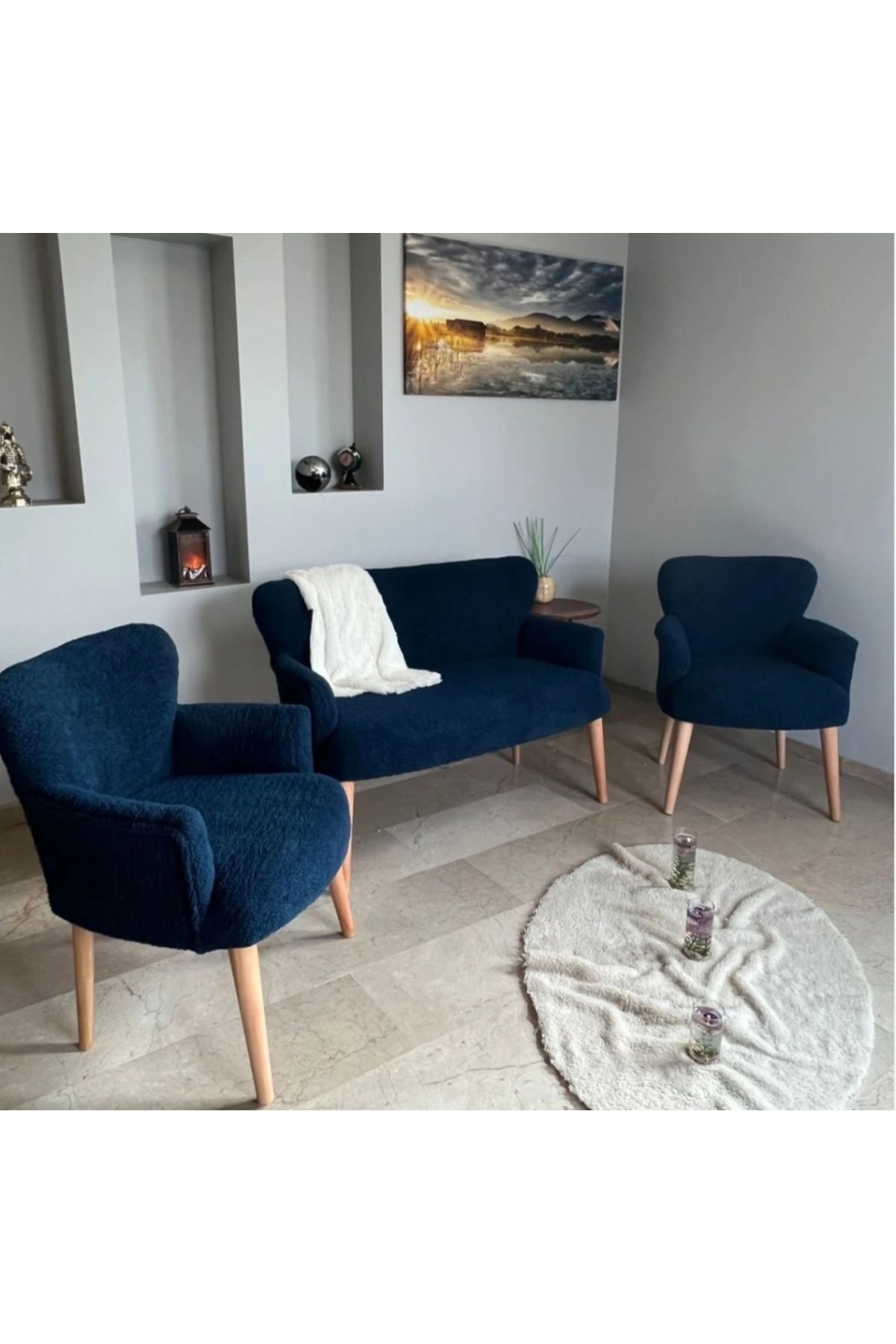 KONFOR Home Balkon Cafe Bekleme Salonu OfisÇay Seti Koltuk Takımı