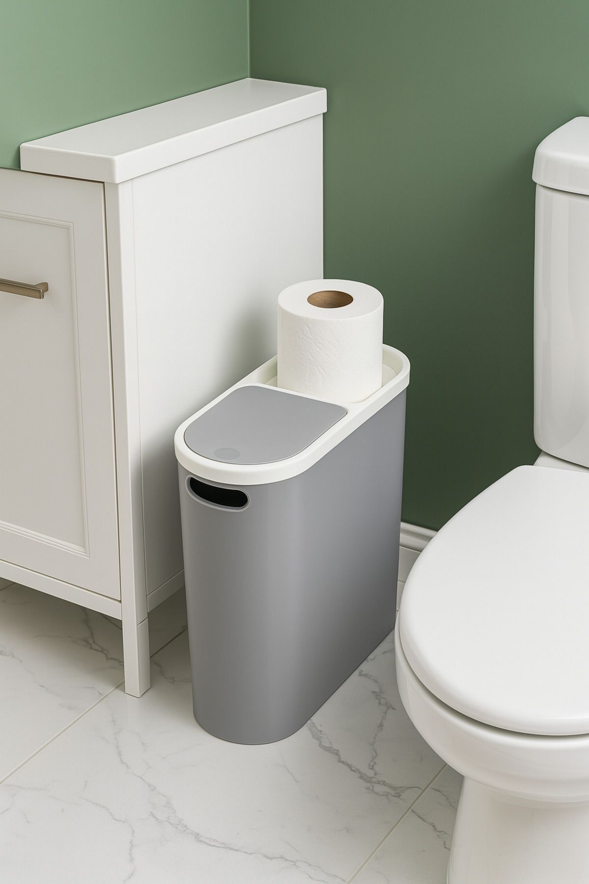 MuiStore 10 Lt Basmatik Çöp Kovası – Kapaklı & Kompakt Tasarım – Banyo ve Mutfak İçin Pratik Çöp Kovası