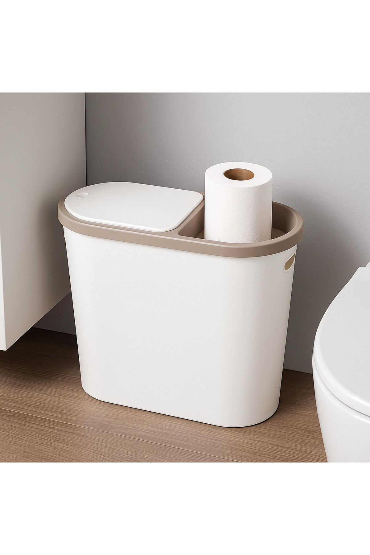 MuiStore 10 Lt Basmatik Çöp Kovası – Kapaklı & Kompakt Tasarım – Banyo ve Mutfak İçin Pratik Çöp Kovası