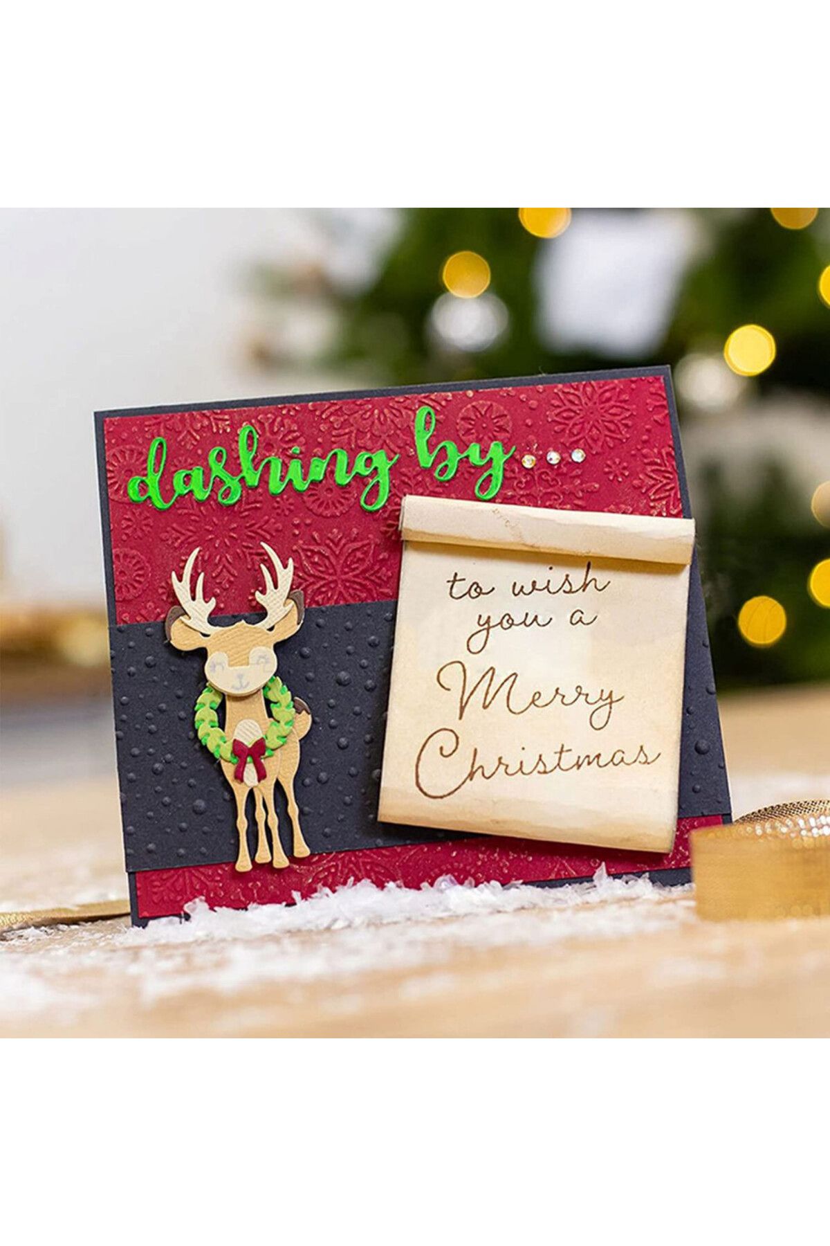 OEM-Set of two Christmas tree and deer molds, carbon steel, silver, 95 x 90 mm / 98 x 75 mm 3