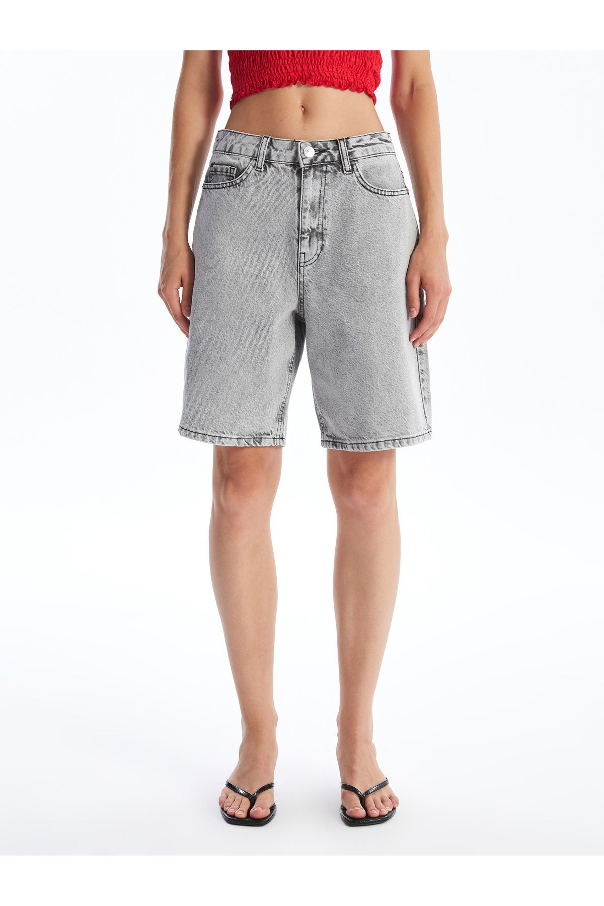 LC Waikiki-Women's Bermuda Fit Jean Shorts 2