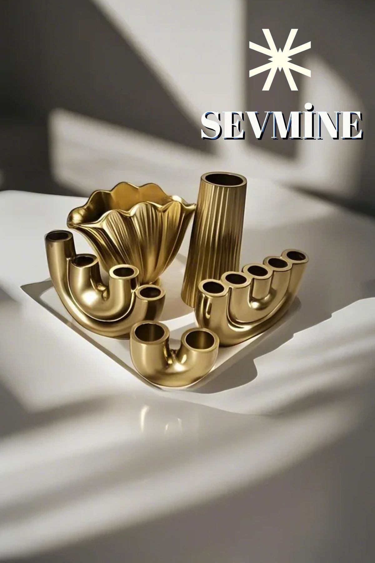 SEVMİNE İskandinav Bohem Tarzı Trend Golden Harmony Dekor Seti